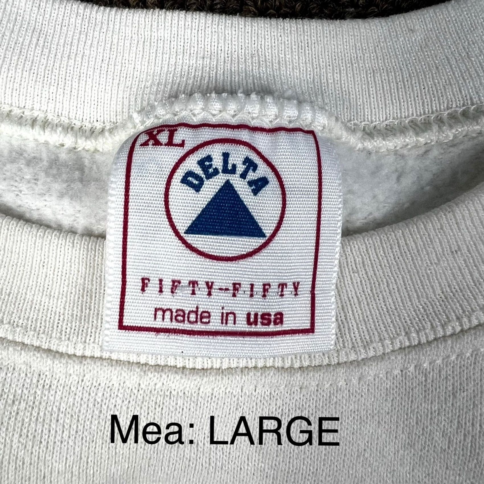 Delta VINTAGE Christmas Puff Print Graphic Crewneck Sweatshirt L Adults White Delta, 90s, Made In USA Size US L / EU 52-54 / 3 - 2 Thumbnail