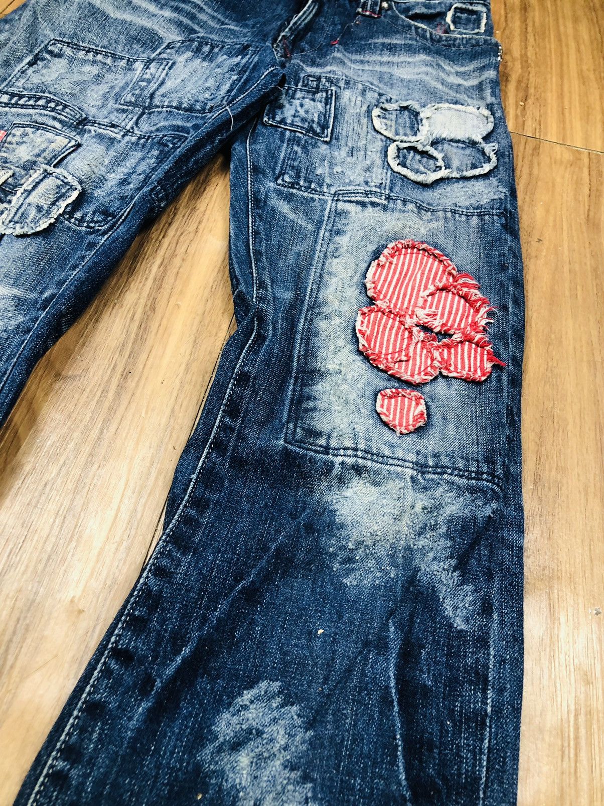 Other Ripped Patch Design Jeans (35) Size US 32 / EU 48 - 10 Thumbnail