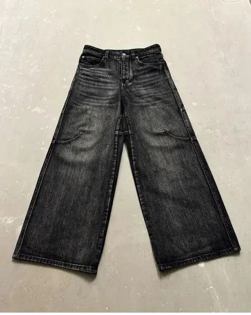 Jean Retro Wash Baggy Embroidered Straight Jeans Size US 30 / EU 46 - 3 Thumbnail
