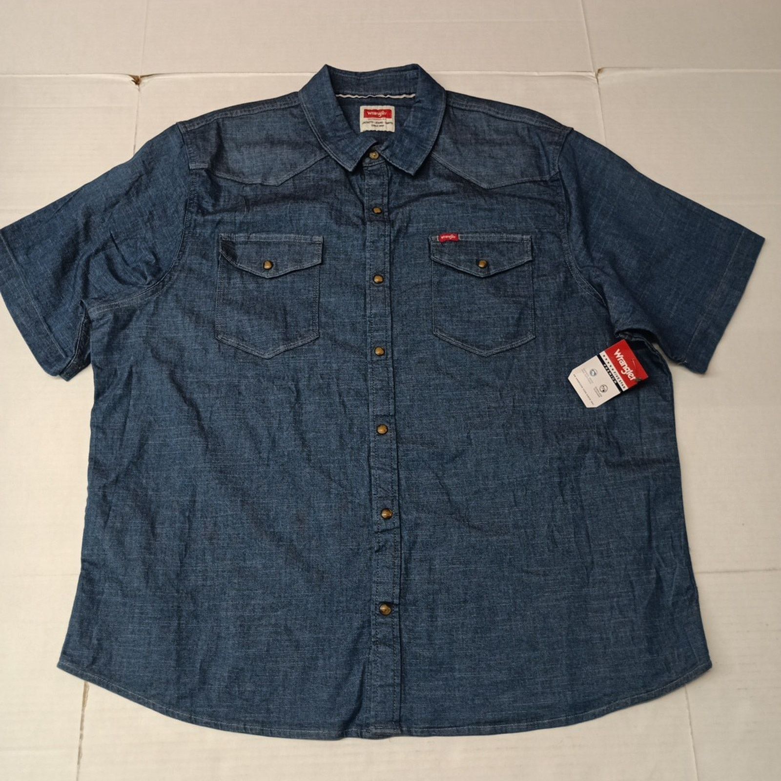 Wrangler Wrangler Cowboy Wash Snap Denim Shirt Men's Size 2XL Blue Size US XXL / EU 58 / 5 - 1 Thumbnail