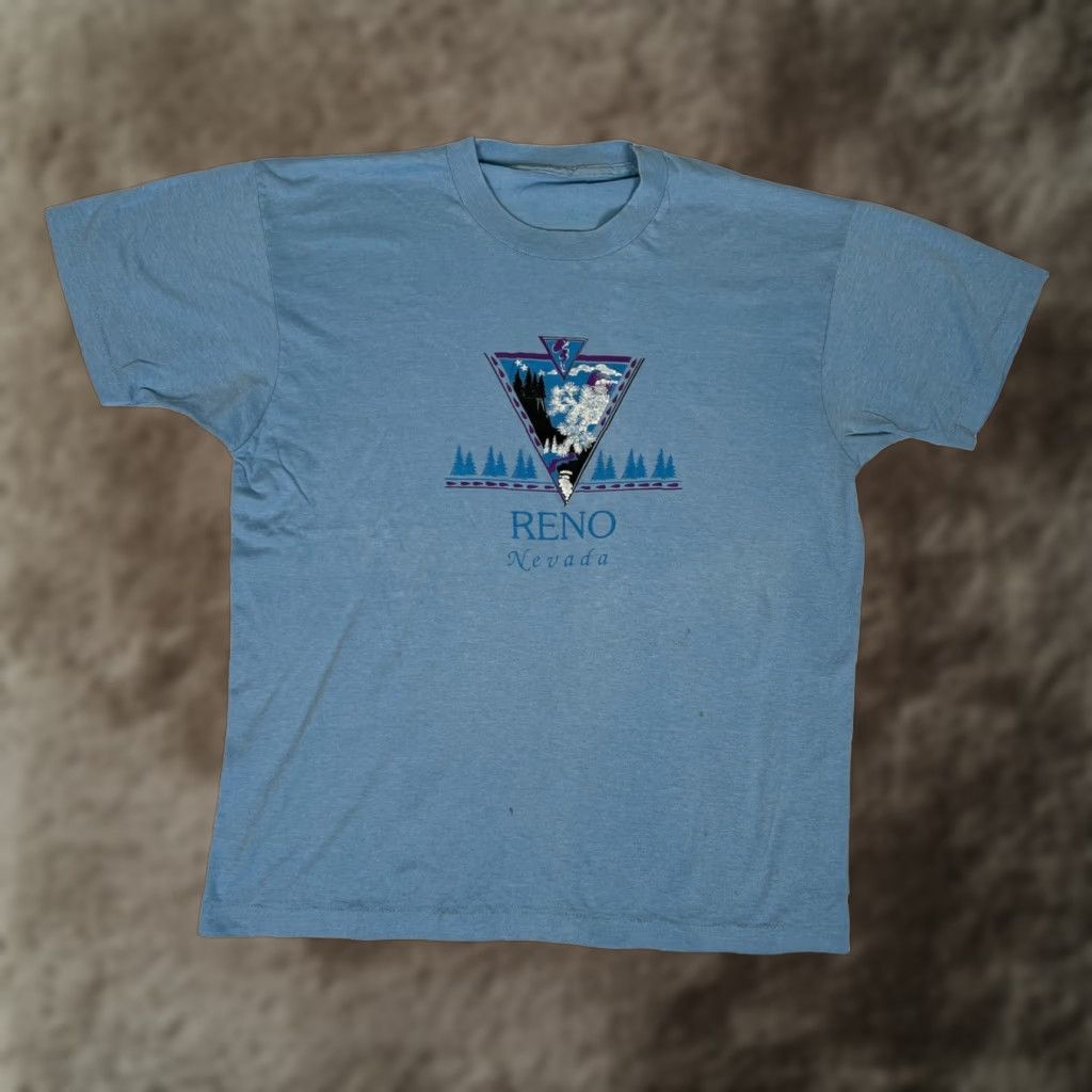 Vintage VINTAGE Reno Nevada T-Shirt Blue 80s Nature M & M Short Sleeve Graphic Print Men M Size Medium Vintage 80s Shirt Size US M / EU 48-50 / 2 - 1 Thumbnail