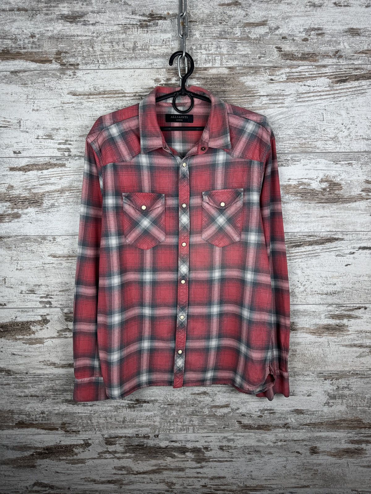 Allsaints Mens Allsaints CLAYHILL LS SHIRT button up flannel pocket Size US M / EU 48-50 / 2 - 1 Thumbnail