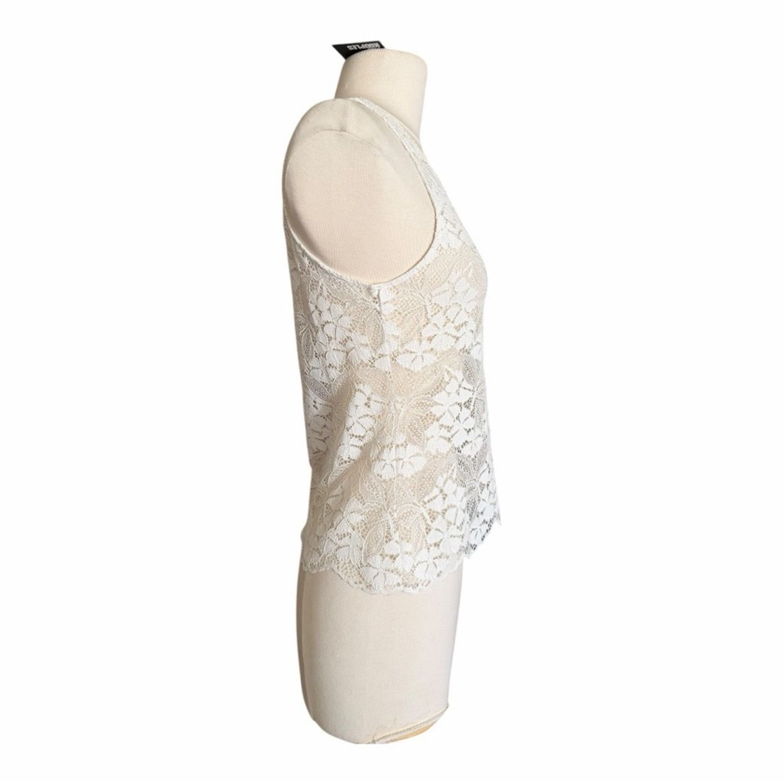 The Kooples The Kooples Stretch Lace Fitted Tank OffWhite Round Sz 1 NWT Size S / US 4 / IT 40 - 7 Thumbnail