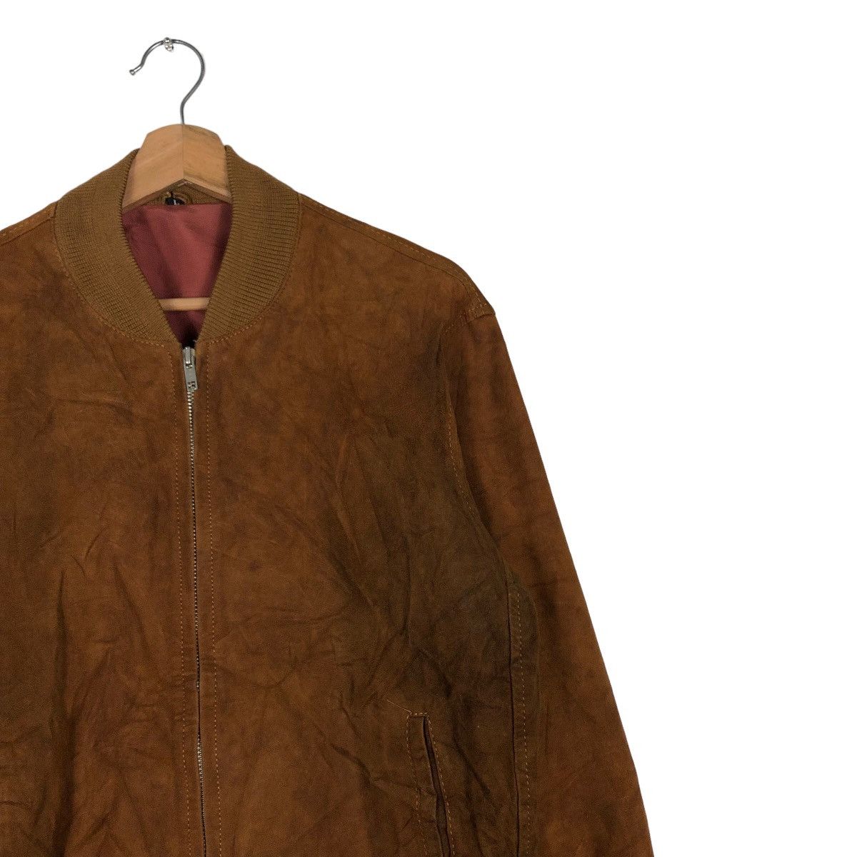 Japanese Brand 🔥Vintage Bomber Jacket Genuine Suede Leather Issey Miyake Size US L / EU 52-54 / 3 - 6 Thumbnail