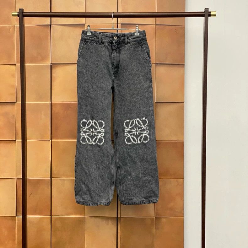 Loewe LOEWE Gray embroidered logo jeans Size 42" / US 20 - 1 Thumbnail