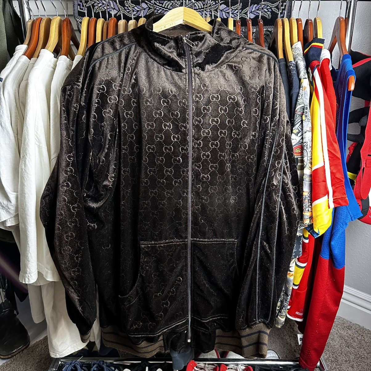 Gucci Vintage Brown Gucci Velour Tracksuit w/Beanie *Bootleg* Size US XXL / EU 58 / 5 - 1 Thumbnail