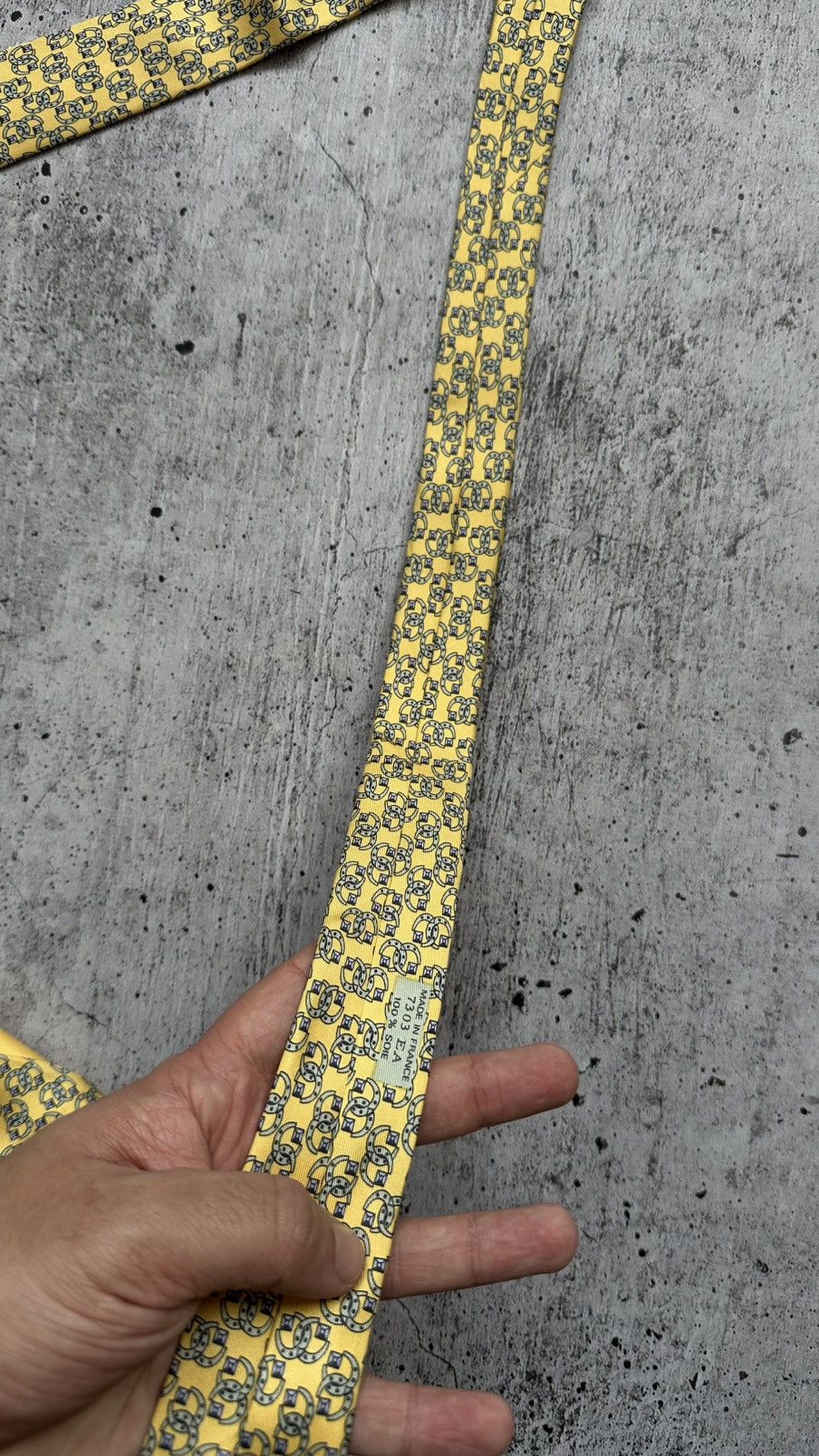 Hermes Men’s Hermes Paris 7303EA Vintage Silk Tie Size ONE SIZE - 7 Thumbnail