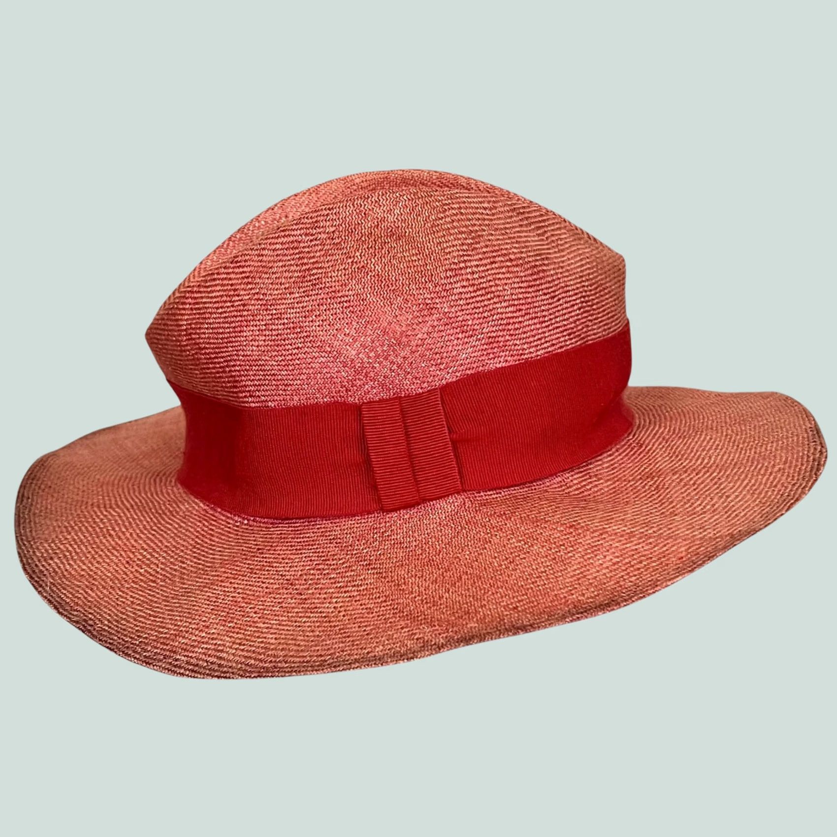 Bloomingdale's VINTAGE Bloomingdale’s Hat Women’s Pink Straw Made In Italy Lightweight Sun Hat One Size Size ONE SIZE - 1 Thumbnail