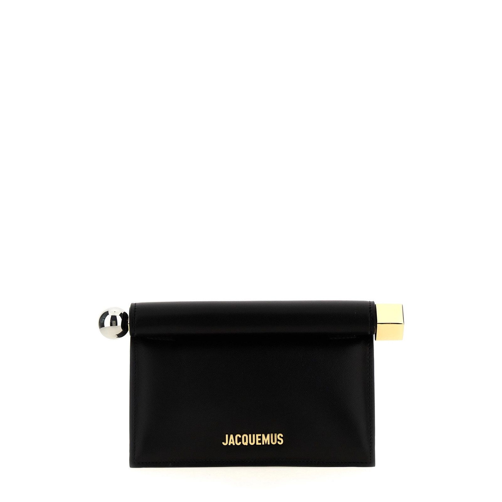 Jacquemus JACQUEMUS The Small Pochette Rond Black Leather Clutch New A Size ONE SIZE - 1 Thumbnail