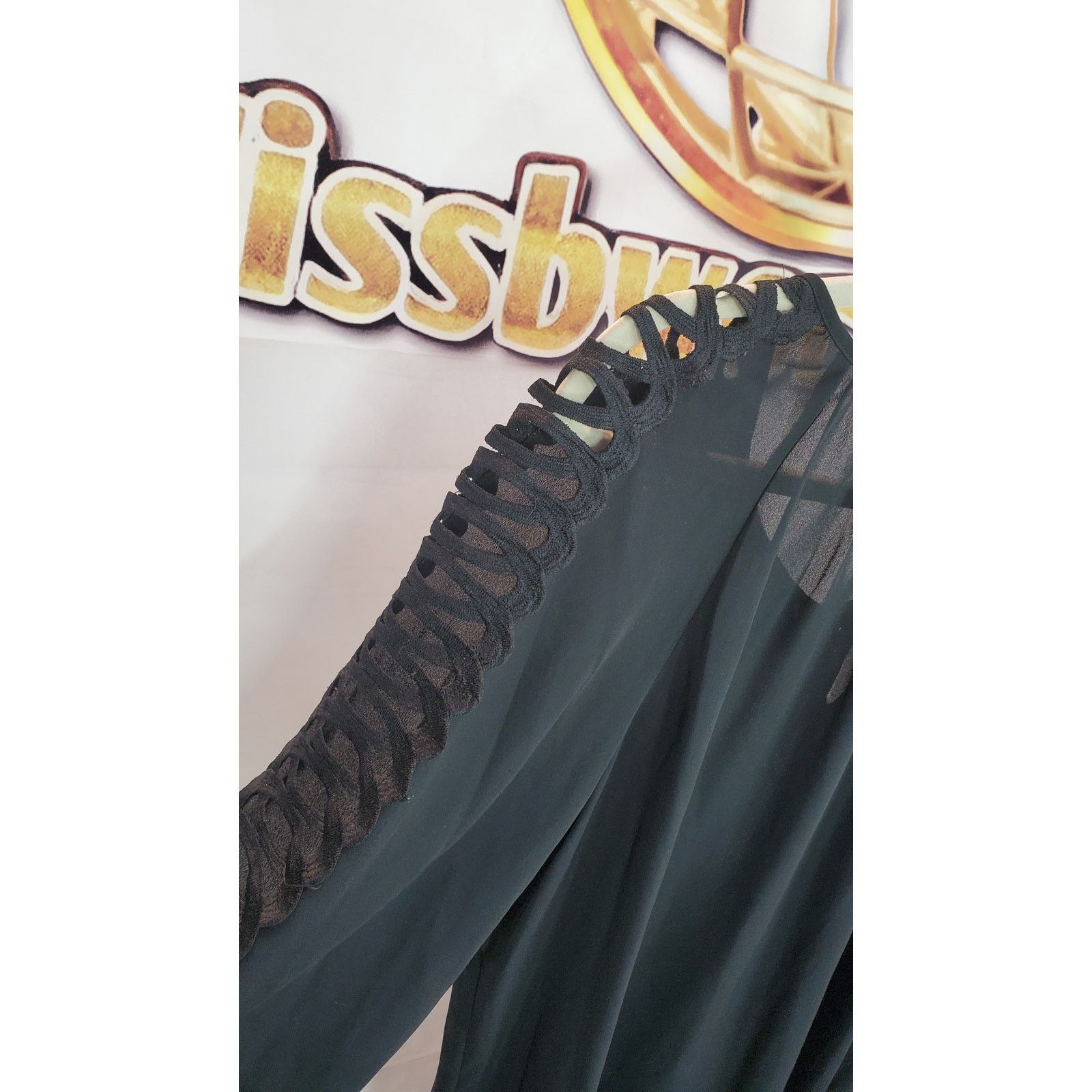Other Zac Rachel Black Sheer Lace Sleeve Blouse L Size L / US 10 / IT 46 - 6 Thumbnail