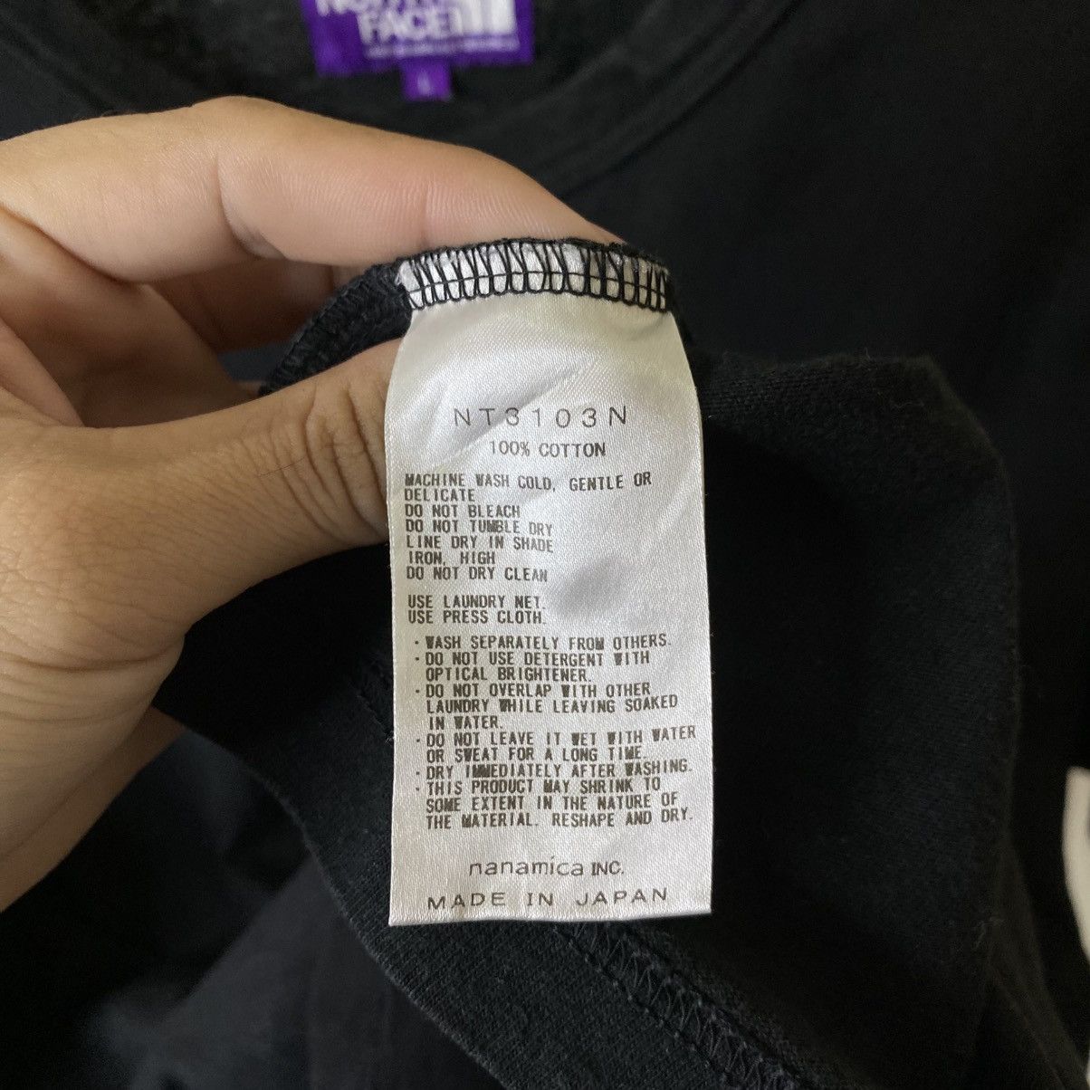 Nanamica × The North Face Purple Label Single Pocket Black T Shirt Streetwear Style Size US L / EU 52-54 / 3 - 4 Thumbnail