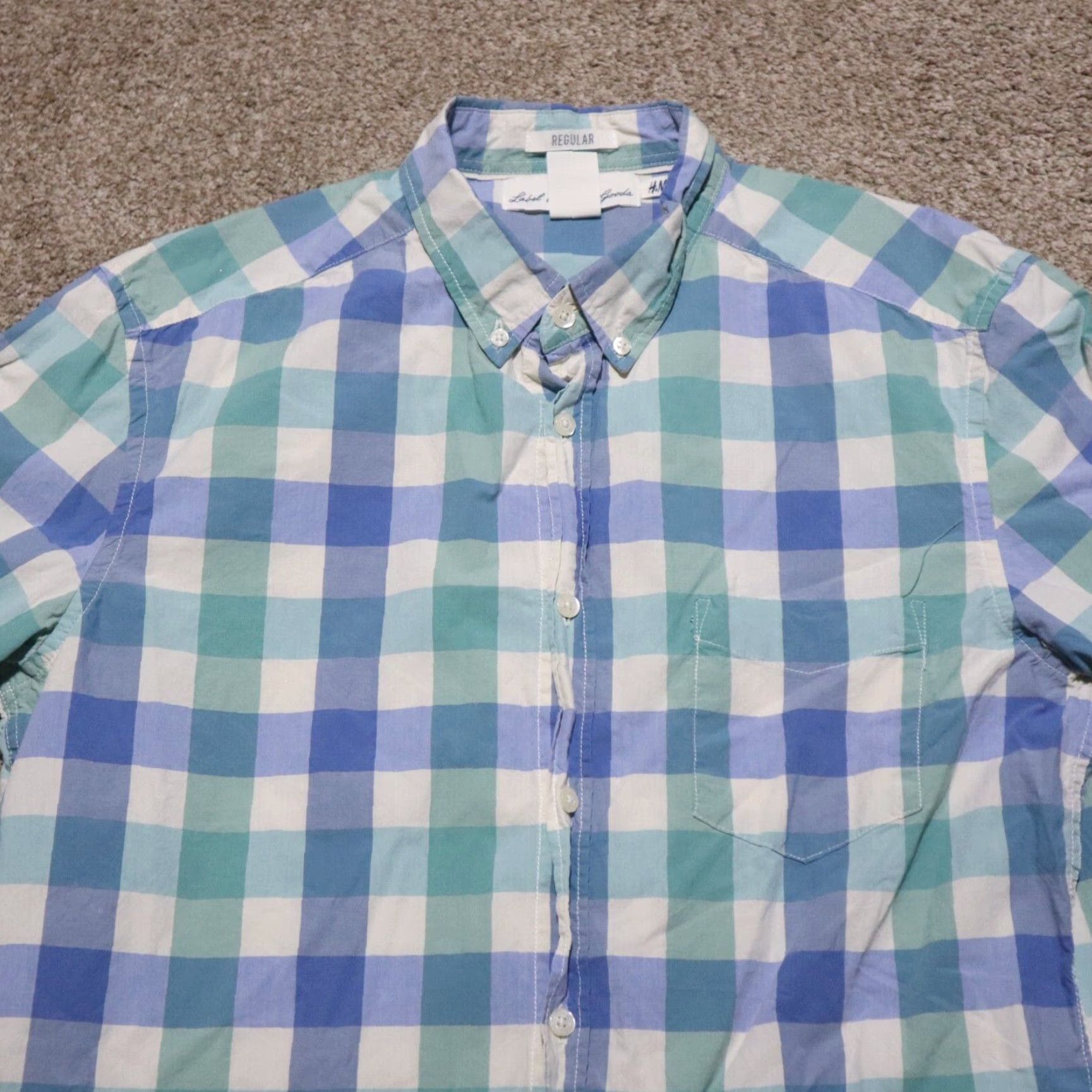 H&M H&M Shirt Plaid Button-Up Long Sleeve Adult M Multicolor Cotton Size US M / EU 48-50 / 2 - 2 Thumbnail