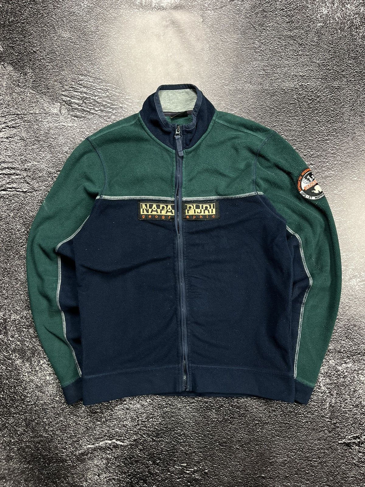 Vintage Napapijri Big Logo Zip fleece sweatshir Lightweight