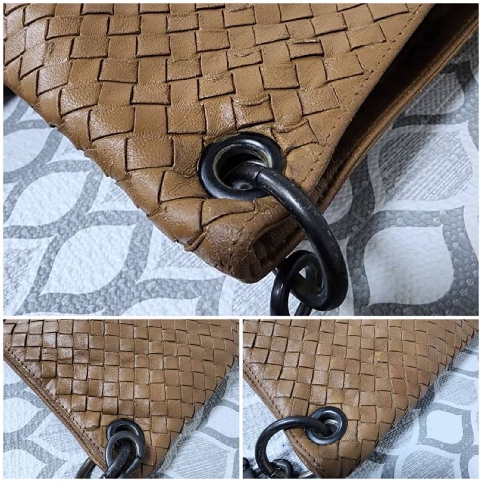 Bottega Veneta Authentic Bottega Veneta Intrecciato Messenger Bag Beige Size ONE SIZE - 12 Thumbnail