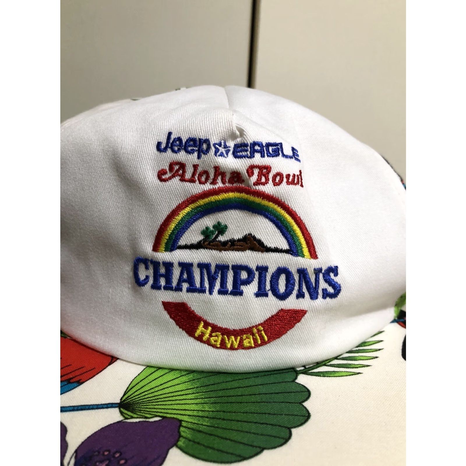 Jeep VINTAGE 1987 Jeep Eagle Aloha Bowl Hawaii Champions Hat UCLA Troy Aikman Size ONE SIZE - 3 Thumbnail