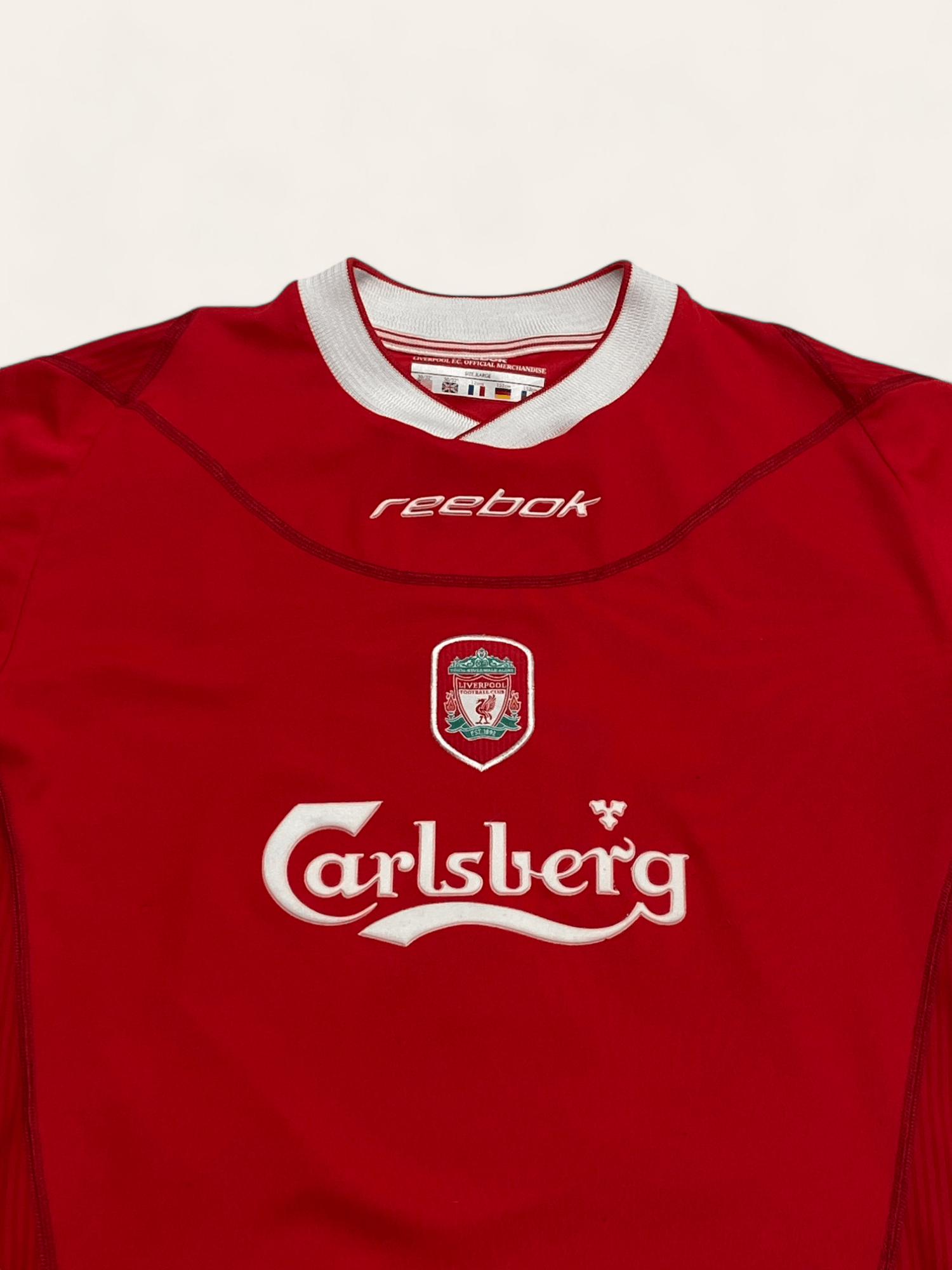 Vintage 1996 Vintage LIVERPOOL HENCHOZ Red Soccer Football Jersey Size US S / EU 44-46 / 1 - 2 Thumbnail