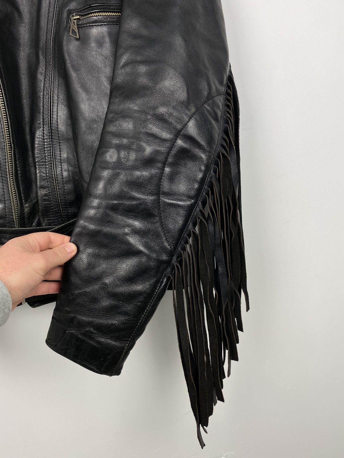 Vintage Vintage Harro Western Black Leather Jacket Motorcycle Y2K Size US L / EU 52-54 / 3 - 4 Thumbnail