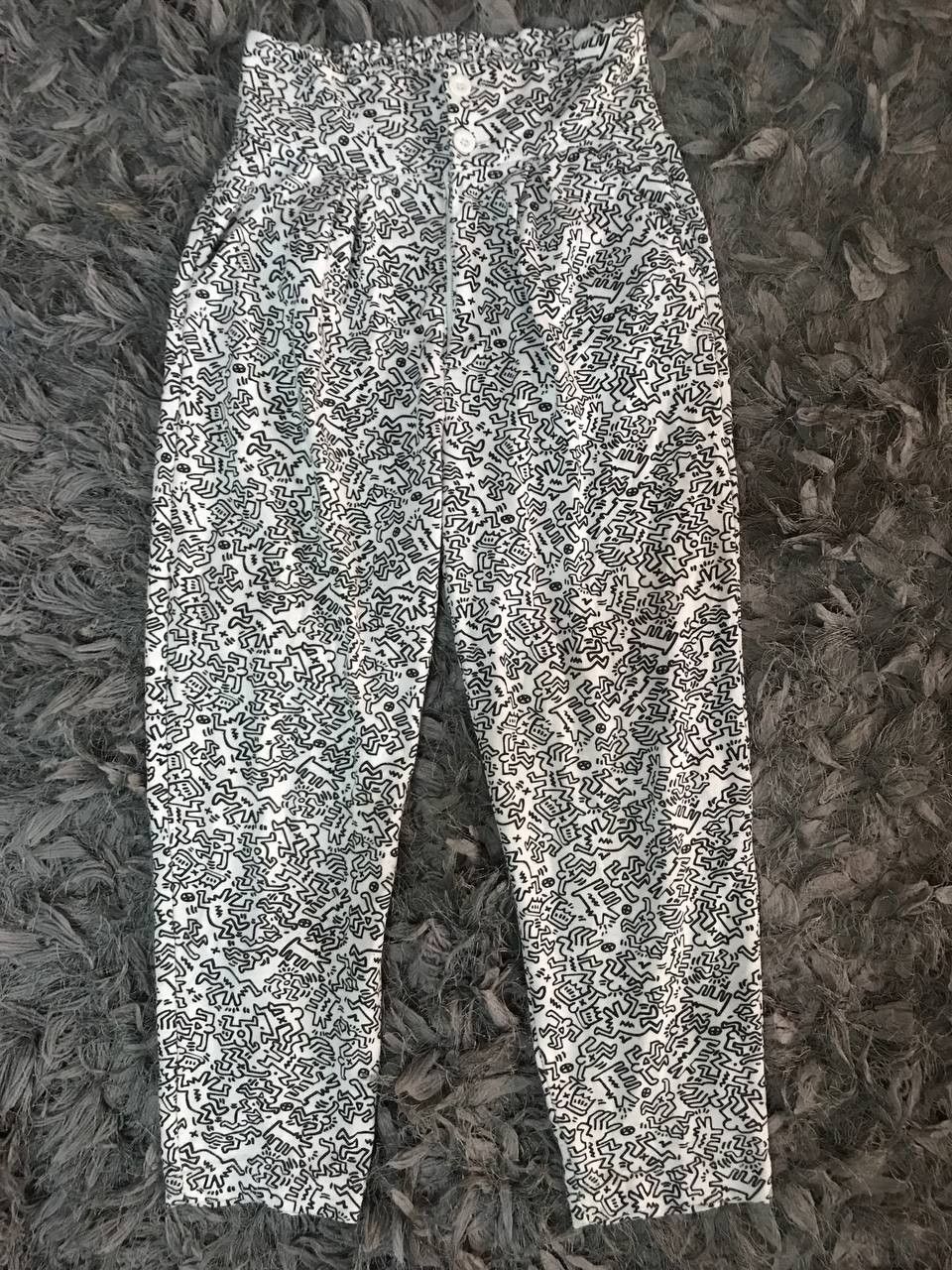 Art Comes First × Japanese Brand Keith Harring OVP Pop Art High Waist Pants Size 29" - 1 Thumbnail