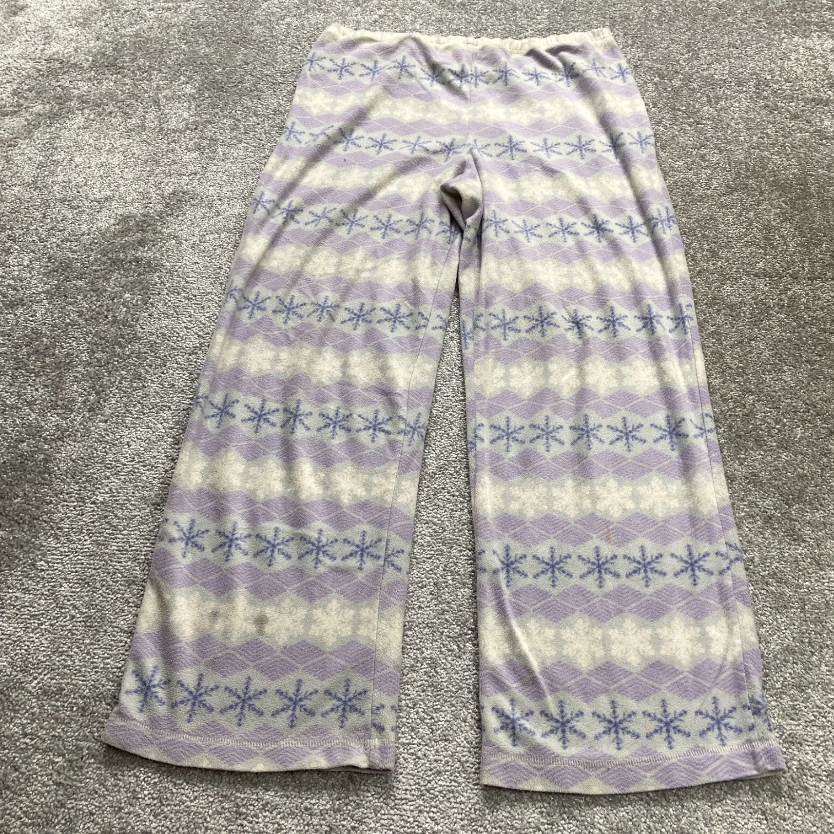 Charter Club Charter Club Intimates Pajama Set 2 Piece Womens Medium Fleece Purple Holiday Snow Flakes Pattern Size ONE SIZE - 5 Thumbnail