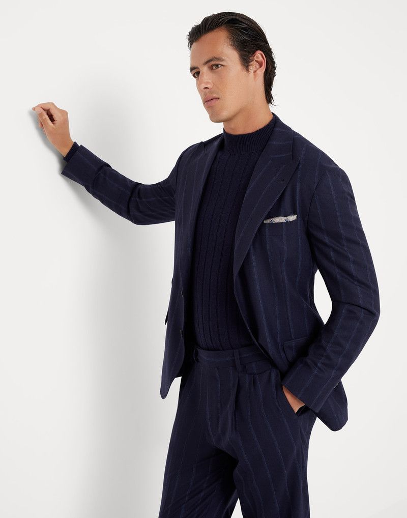 Brunello Cucinelli o1w1db10226 Suit Type Jacket in Dark Blue Size US M / EU 48-50 / 2 - 2 Thumbnail