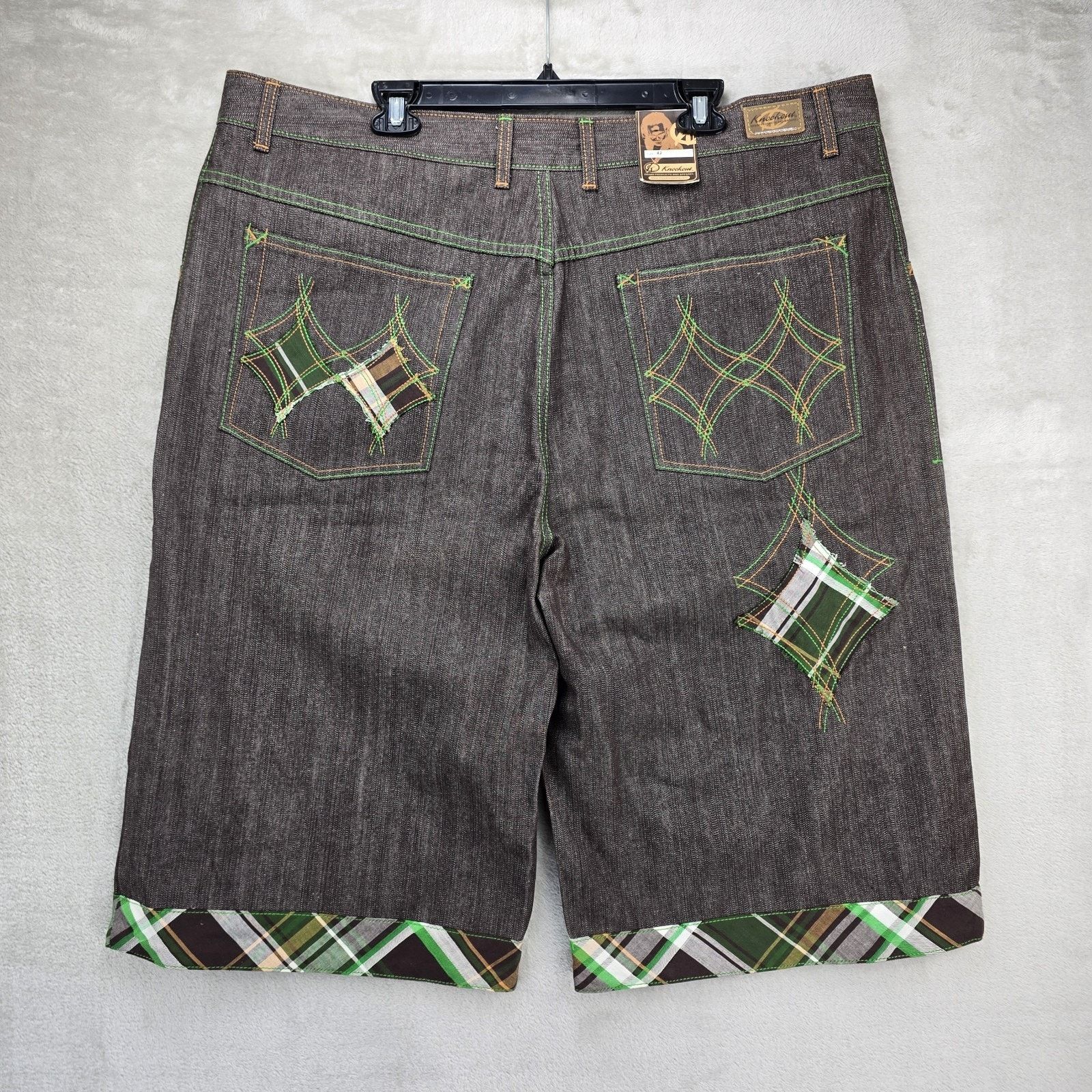Other Vintage Kno Betta Denim Shorts Mens 42 Y2K Baggy Plaid Size US 42 / EU 58 - 6 Thumbnail