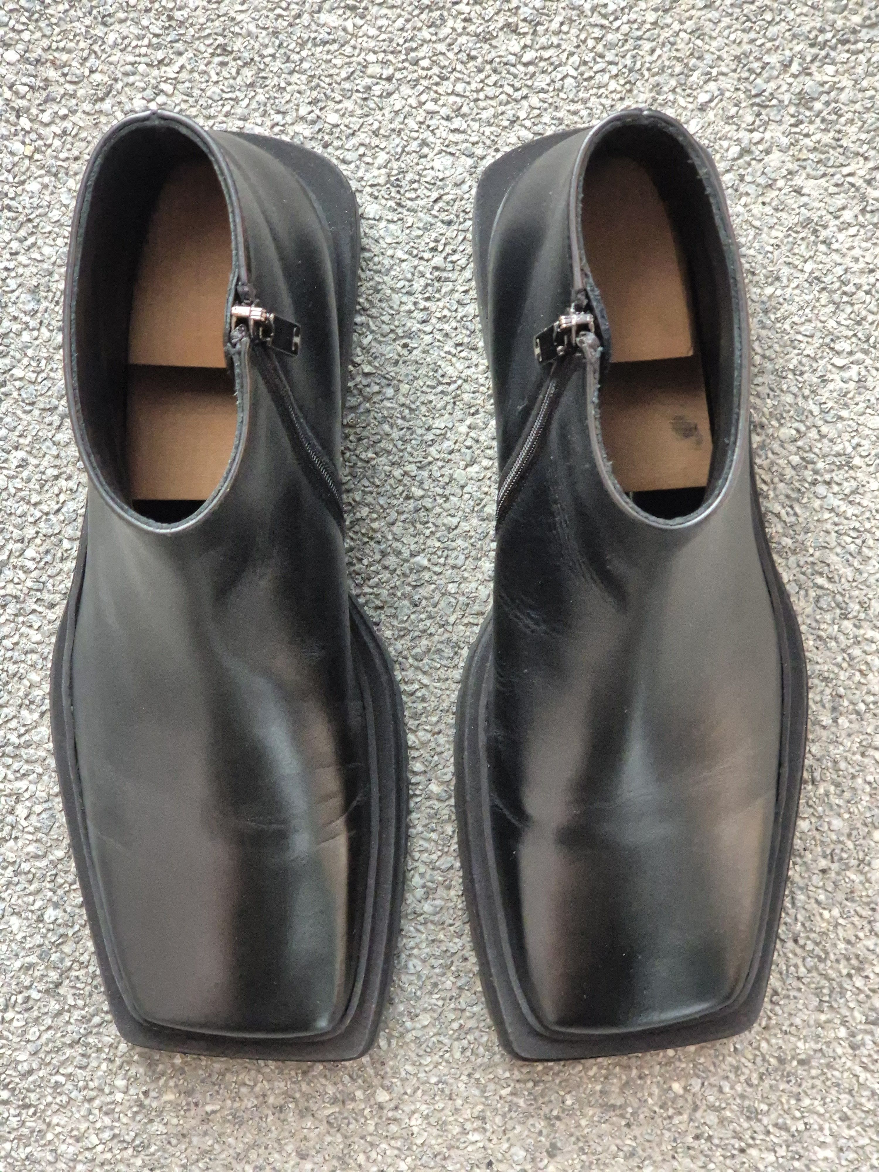 Trussardi GmbH Black Leather Zip Boots Size US 7.5 / EU 40-41 - 4 Thumbnail