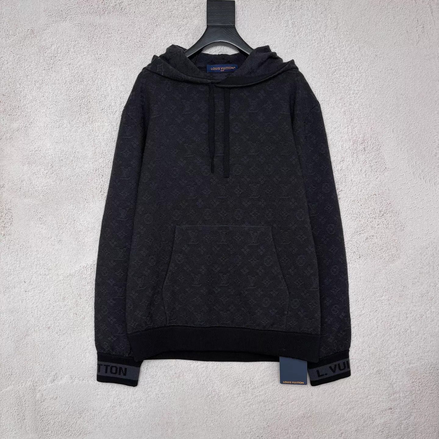 Louis Vuitton LV Monogram All Over Print Black Hoodie Size L Size US L / EU 52-54 / 3 - 1 Thumbnail