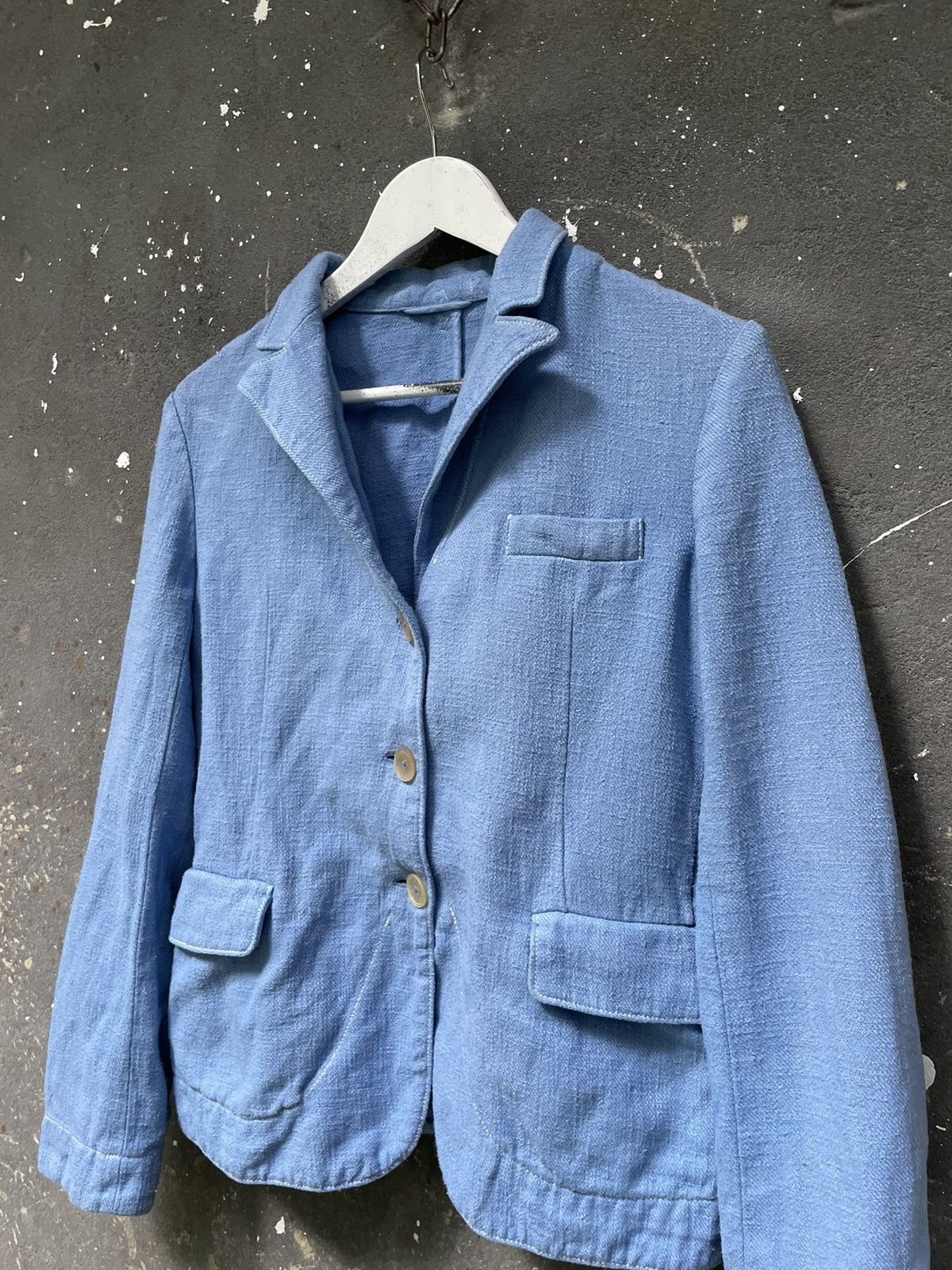 Jil Sander Vintage Jil Sander Linen Blue Blazer RARE Size S / US 4 / IT 40 - 2 Thumbnail