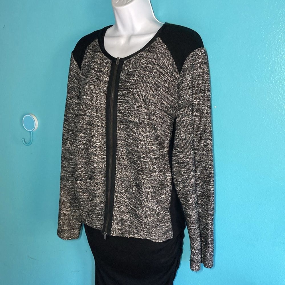 Eileen Fisher Eileen Fisher Cardigan Zip Front Jacket 2X Black Tweed Stret Size XXL / US 16-18 / IT 52-54 - 9 Thumbnail