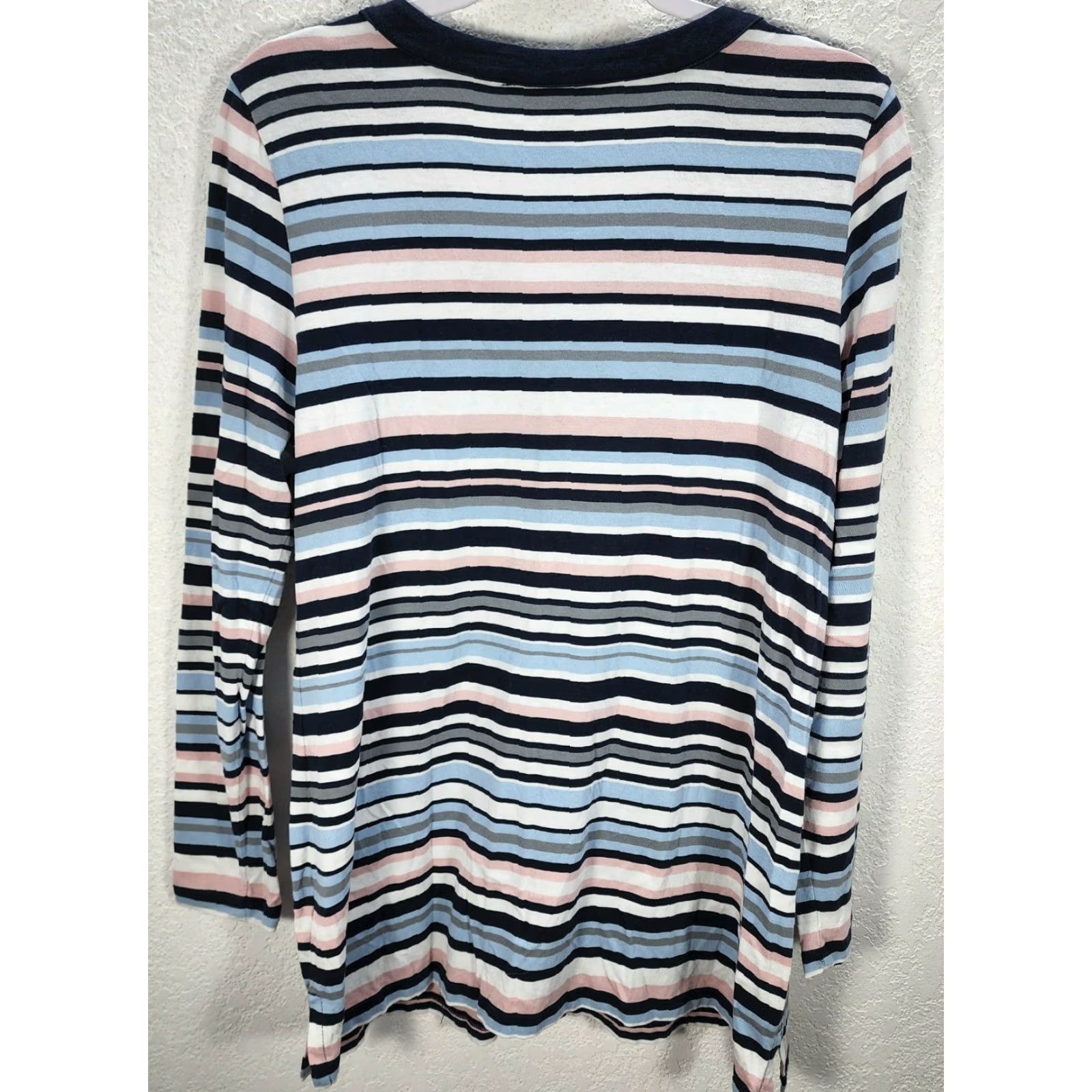 Vintage VINTAGE Christopher & Banks Blue White Stripe Tunic Sweater Soft Stretch Sz L Women Shirt? Size L / US 10 / IT 46 - 5 Thumbnail
