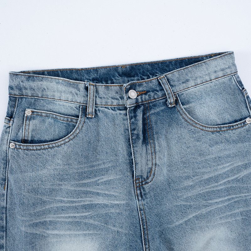 Jean Men's loose light-colored straight-leg ripped jeans Size US 32 / EU 48 - 3 Thumbnail