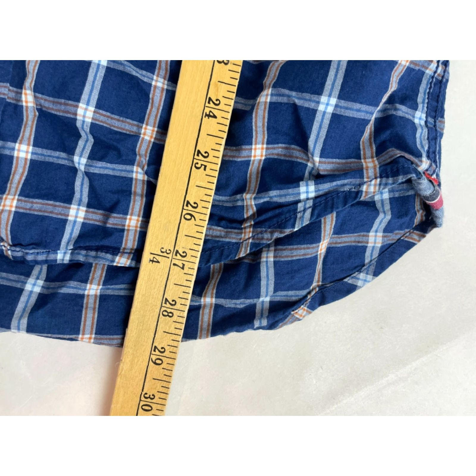 Tommy Hilfiger Tommy Hilfiger Shirt Men's Size S Navy Blue Orange Plaid Custom Fit Button Up Size US S / EU 44-46 / 1 - 6 Thumbnail