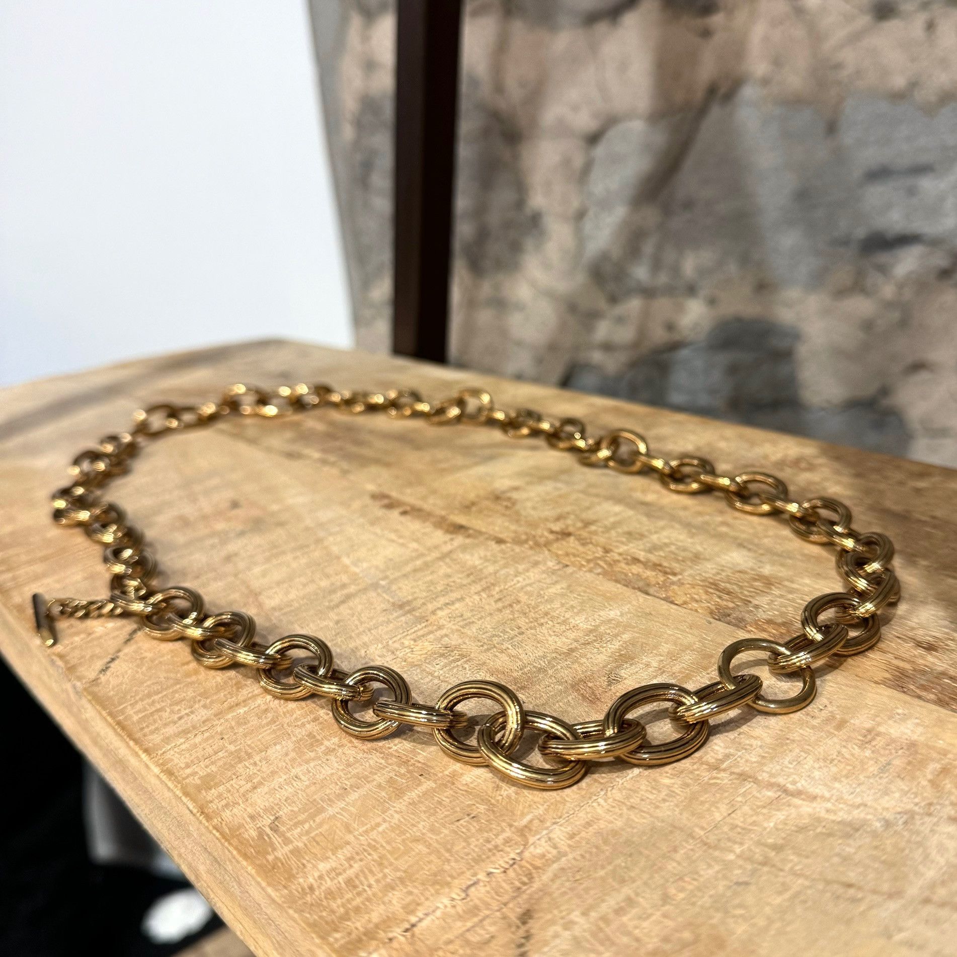Saint Laurent Paris Saint Laurent Light Bronze Metal Chain Link Belt Size ONE SIZE - 4 Thumbnail