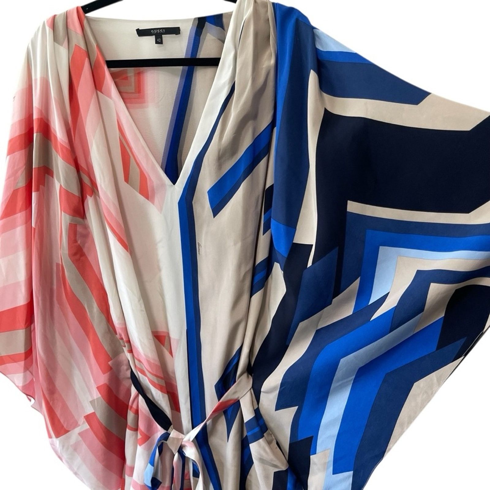 Gucci Gucci Silk V Neck Hip Length Kaftan Multicolor Size 42/6 US Size M / US 6-8 / IT 42-44 - 3 Thumbnail