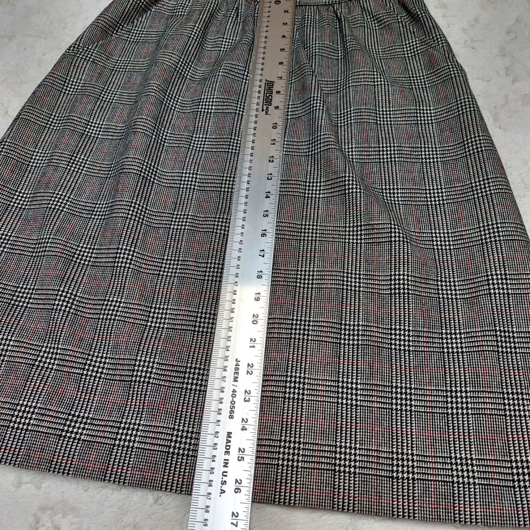Talbots Talbots Austin Hills Skirt A-Line Midi Women 16 Black White Plaid Pockets Zip Button Fall Spring Summer Vintage No Size 38" / US 16 / IT 52 - 7 Thumbnail