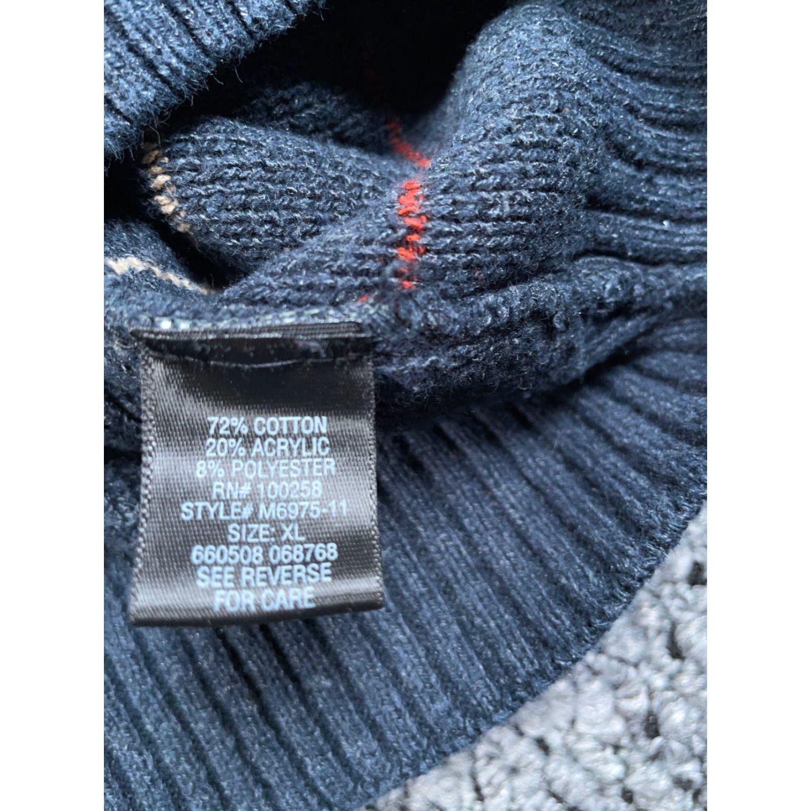 Vintage Vintage VTG Preppy Chunky Geometric Pattern Sweater Adult XL Dark Gray Cotton Knit Size US XL / EU 56 / 4 - 4 Thumbnail