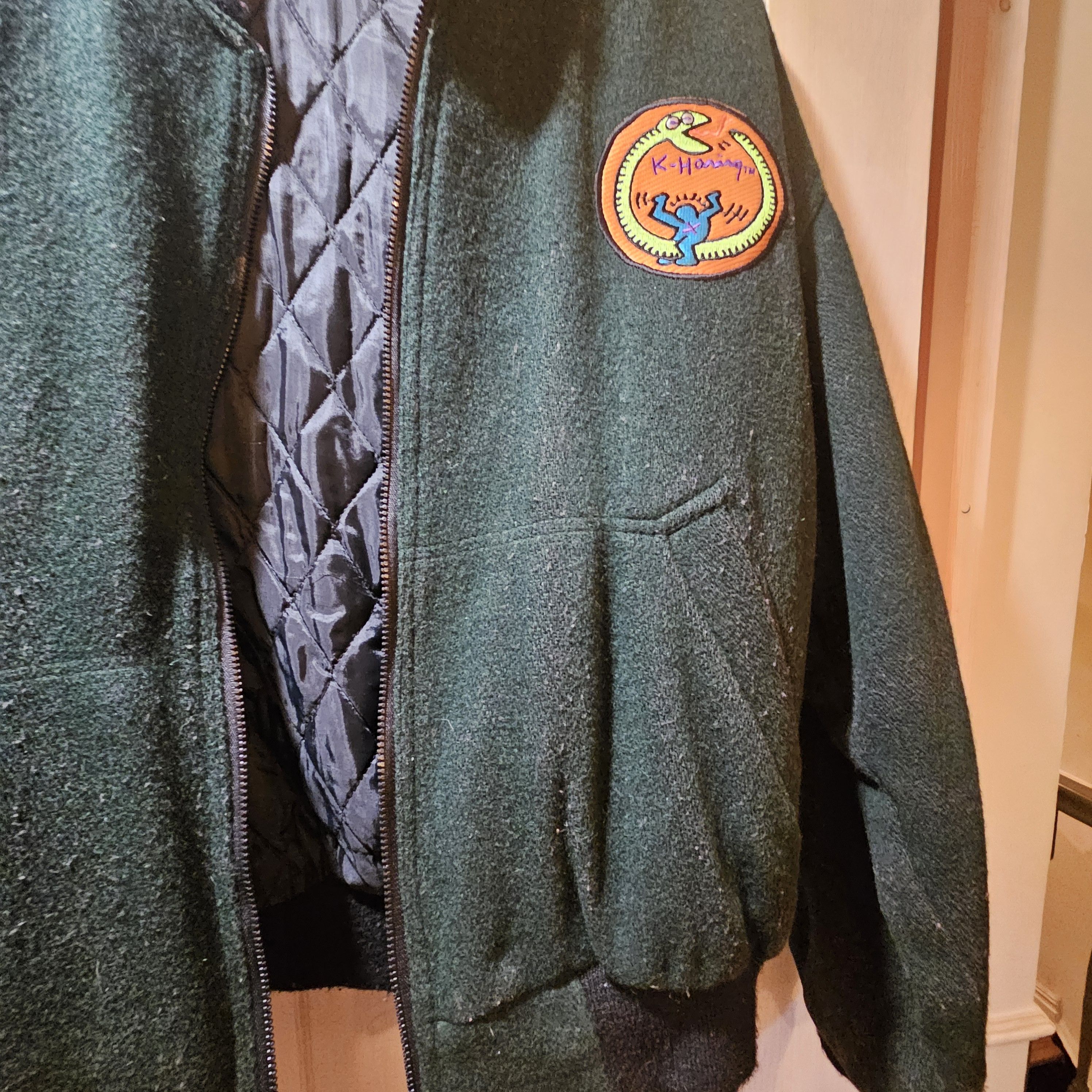 Keith Haring OG 90s Keith Haring Pop Shop wool bomber jacket. V V rare. Size US XL / EU 56 / 4 - 9 Thumbnail