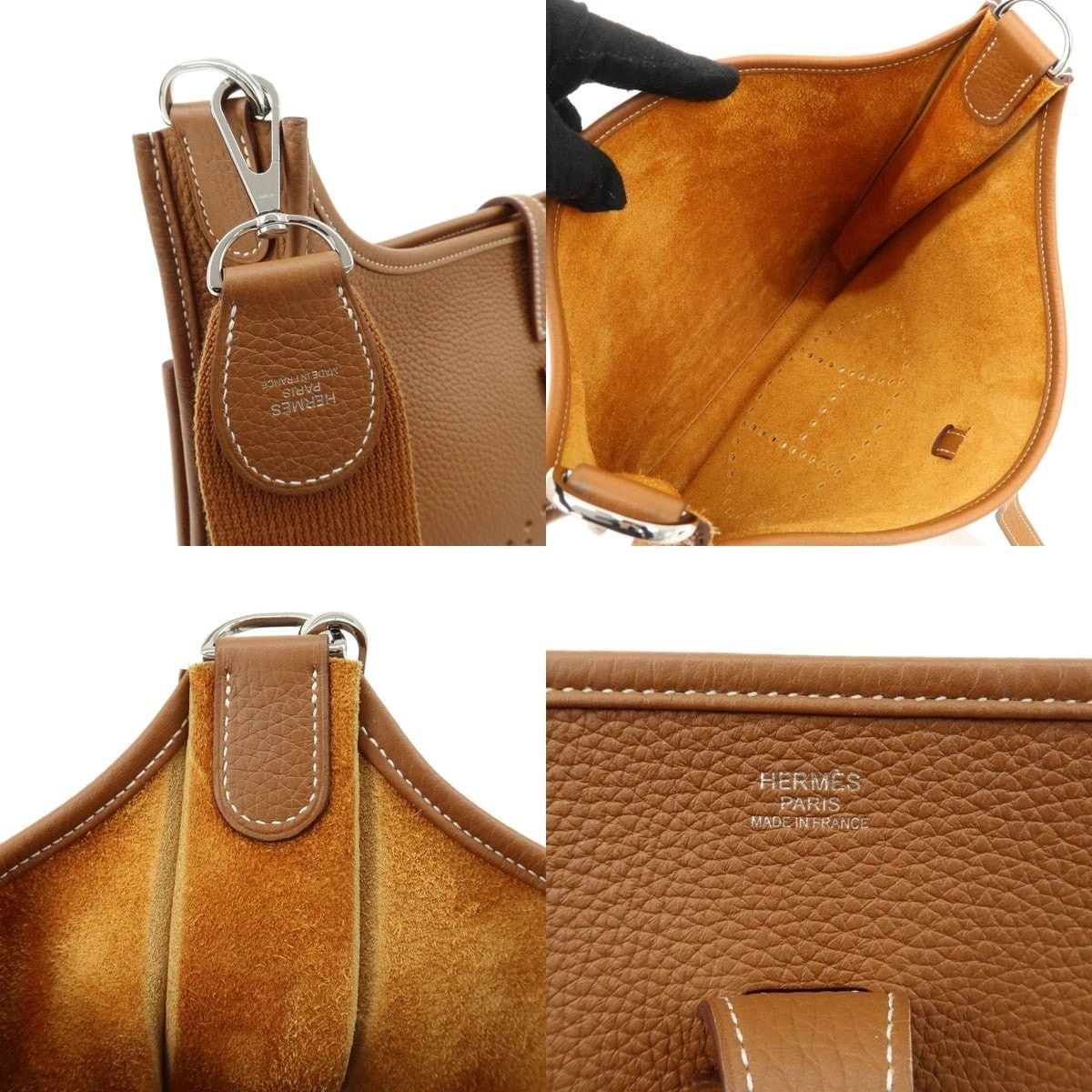 Hermes Hermes Evelyne III PM Clemence Leather Shoulder Bag Tan Size ONE SIZE - 4 Thumbnail