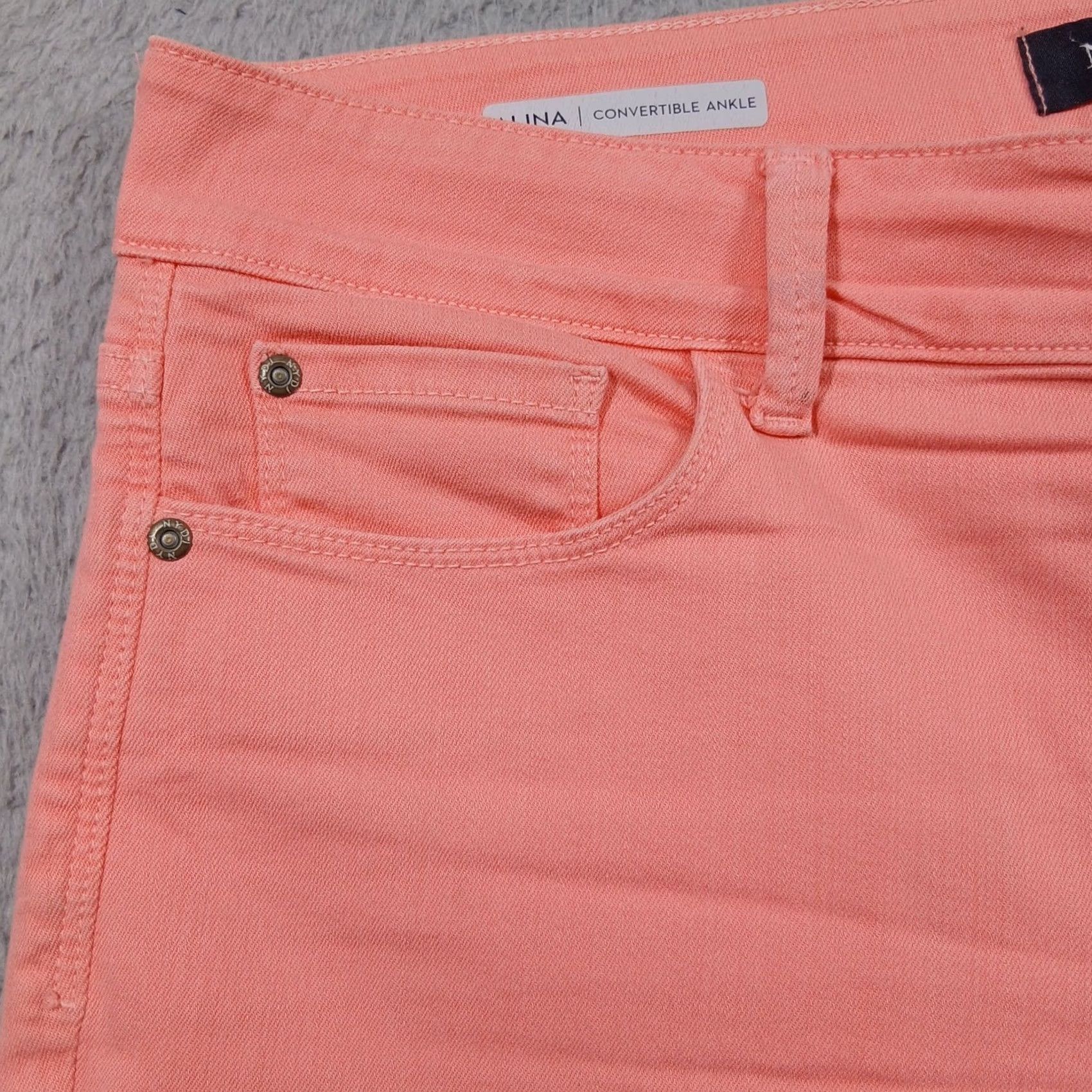 NYDJ NYDJ Alina Convertible Ankle Jeans Women 10 Coral Pink Lift Tuck Stretch EUC Size 32" / US 10 / IT 46 - 4 Thumbnail