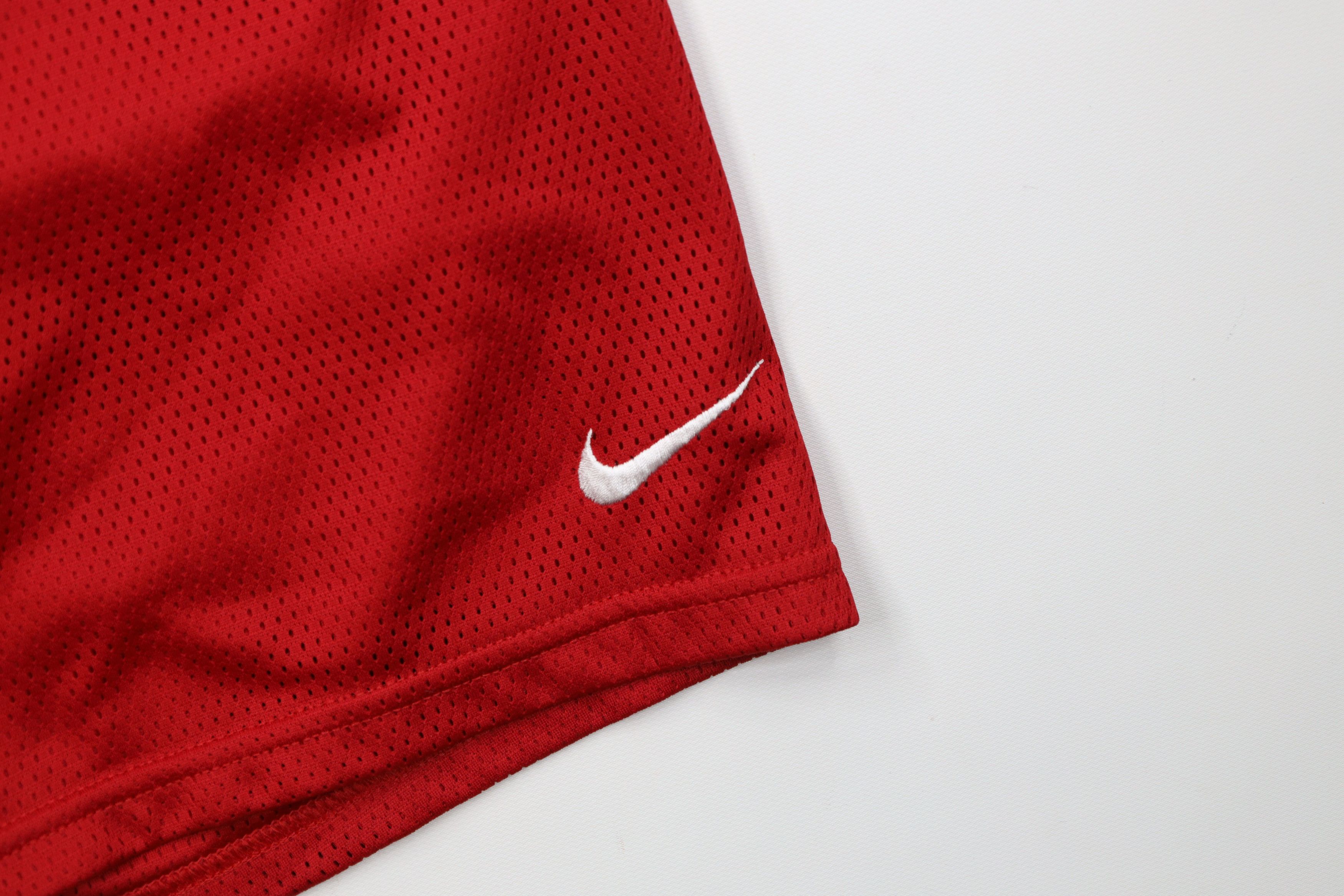 Nike Vintage 90s Nike Mini Swoosh Above Knee Shorts Red Mesh Size US 34 / EU 50 - 5 Thumbnail
