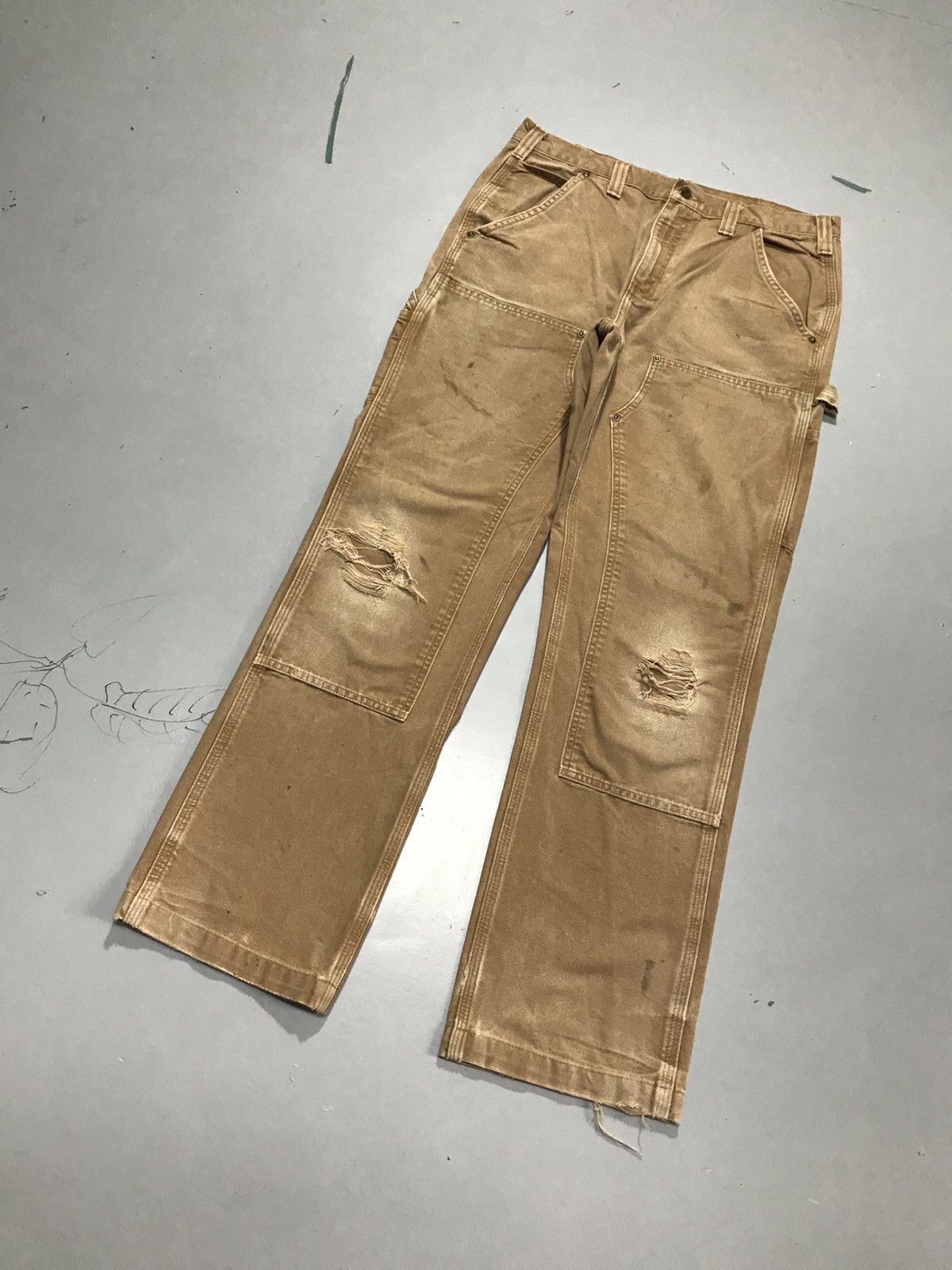 Carhartt Vintage carhartt distressed double knee workwear Size US 34 / EU 50 - 3 Thumbnail
