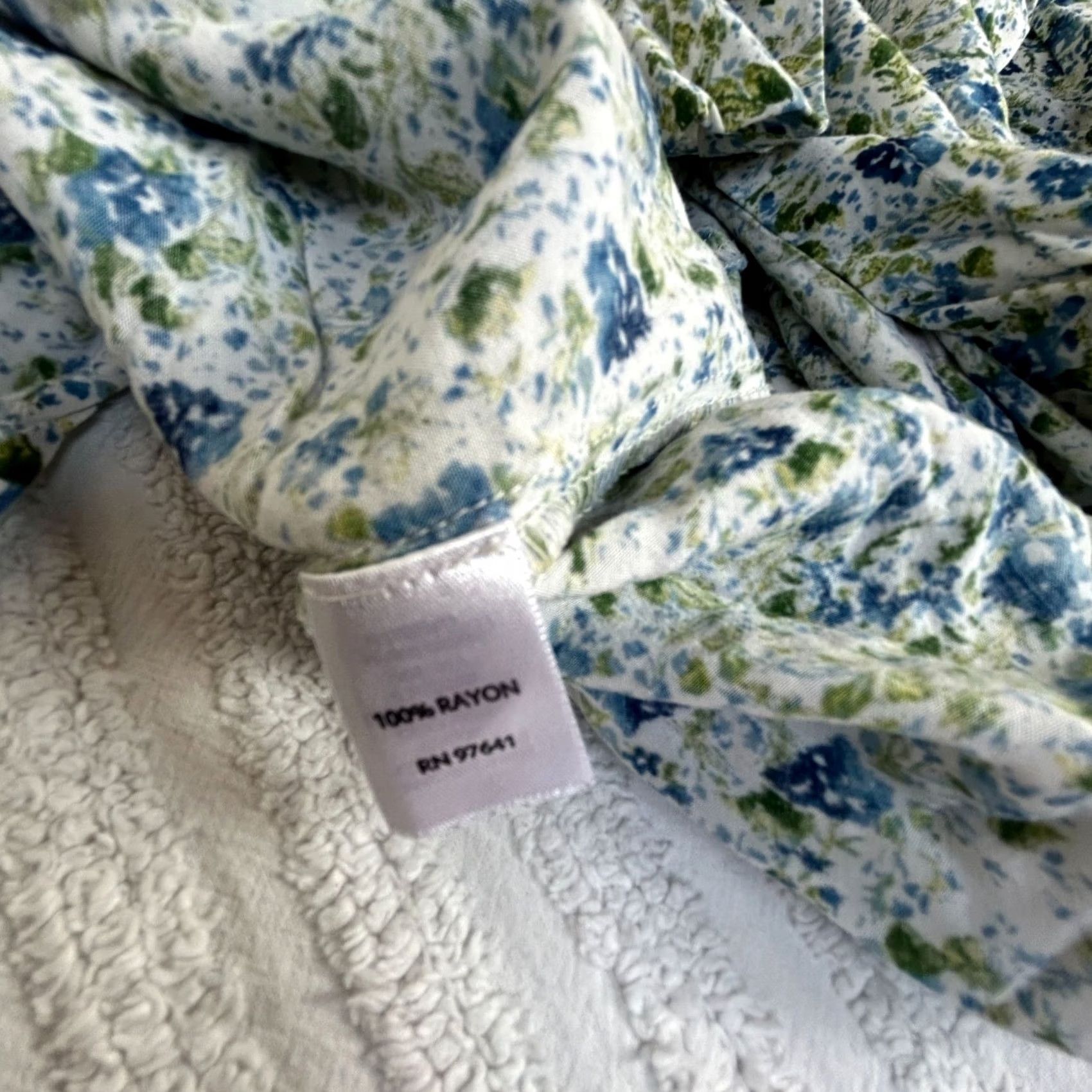 J. Jill J. Jill Womens Petite Floral Button-Up Shirt Blue & Green Long Sleeve Top Polo? Size M / US 6-8 / IT 42-44 - 4 Thumbnail