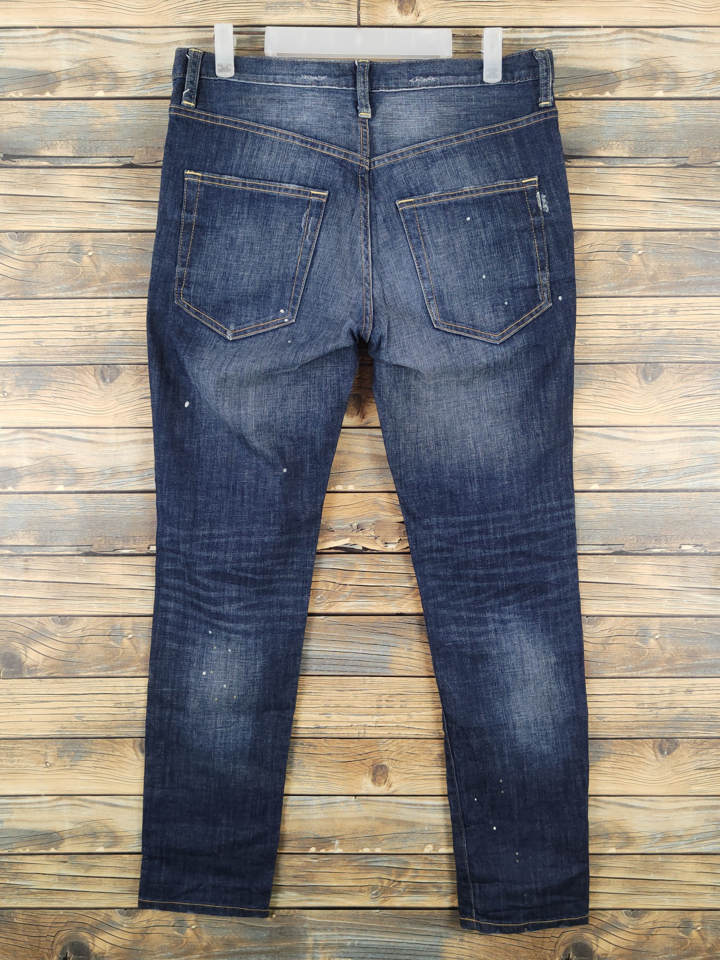 Japanese Brand Uniqlo Dark Blue Distressed Ripped denim Jeans #W1834 Size US 30 / EU 46 - 7 Thumbnail