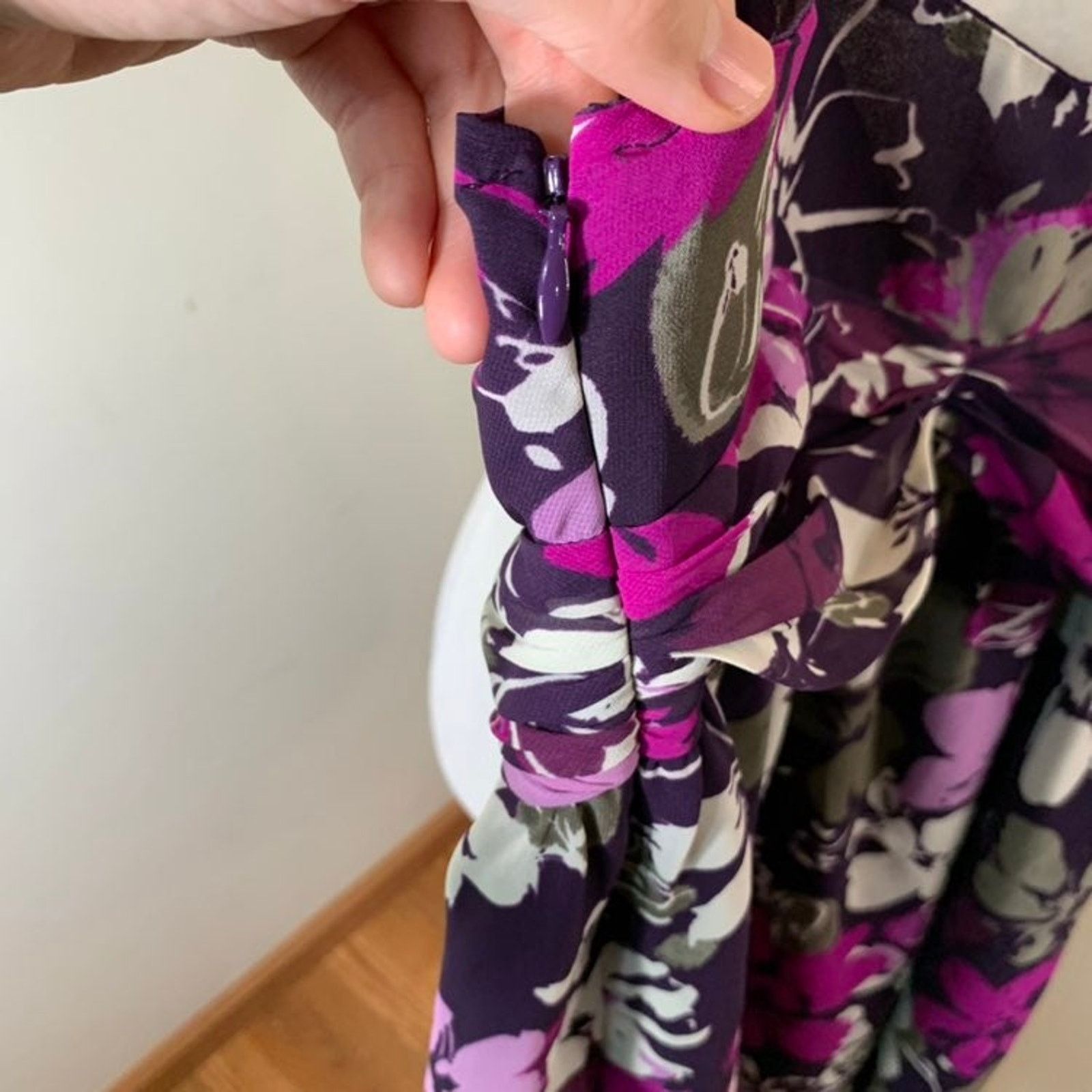 Other ELLE women purple and grey floral dress size 6 Size M / US 6-8 / IT 42-44 - 6 Thumbnail