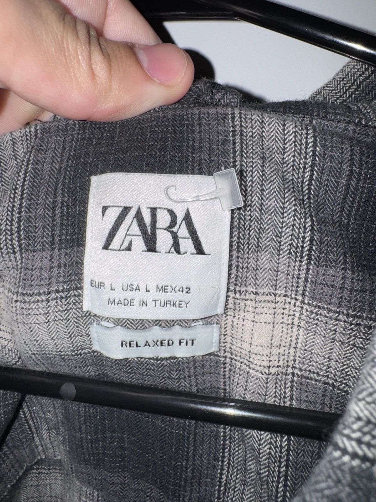 Zara Zara black and grey plaid patch flannel with pocket Size US L / EU 52-54 / 3 - 2 Thumbnail
