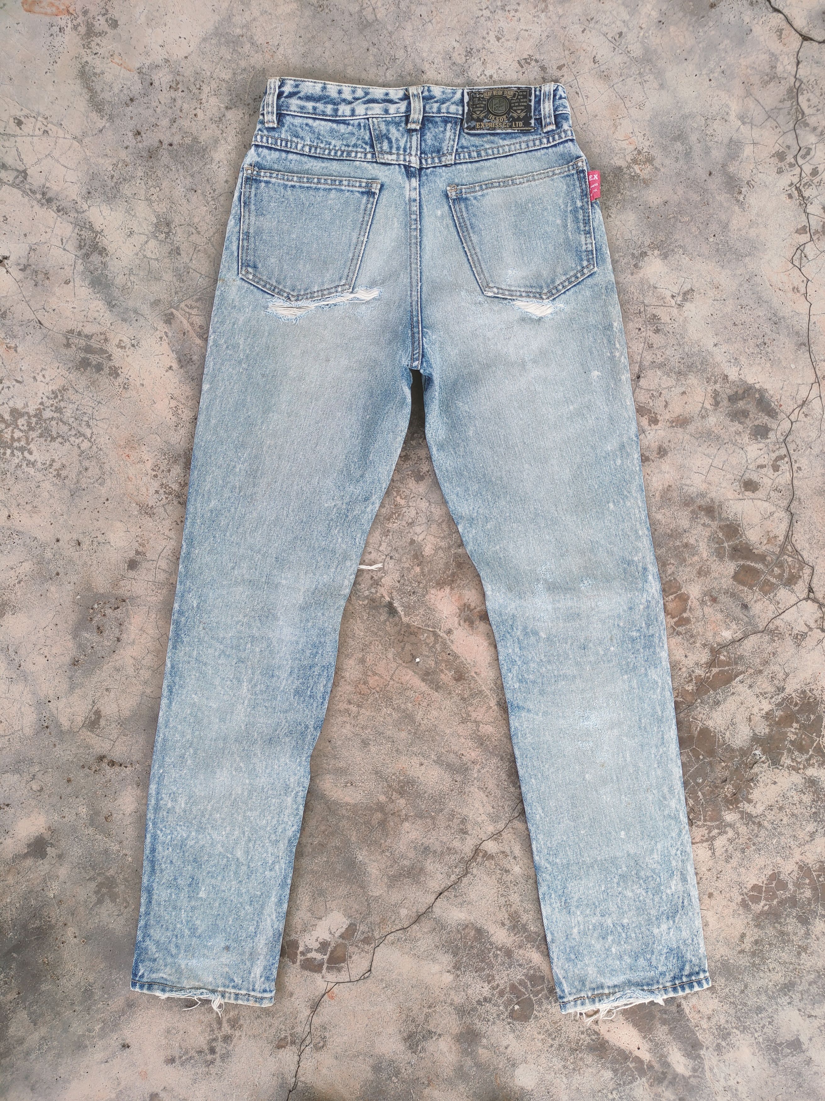 Express VINTAGE EXPRESS.CO DISTRESSED FADED JEANS DENIM PANTS Size US 27 - 8 Thumbnail