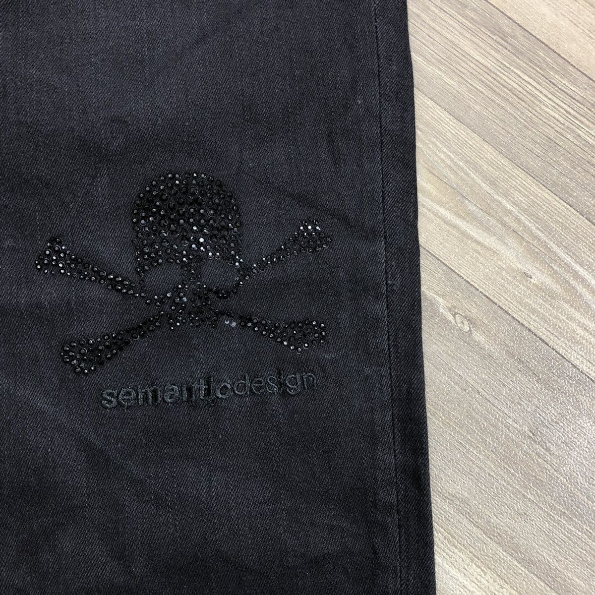 Japanese Brand 2000s Semantic Design x Roen Skulls Leopard Black Jeans Lgb Size US 33 - 9 Thumbnail