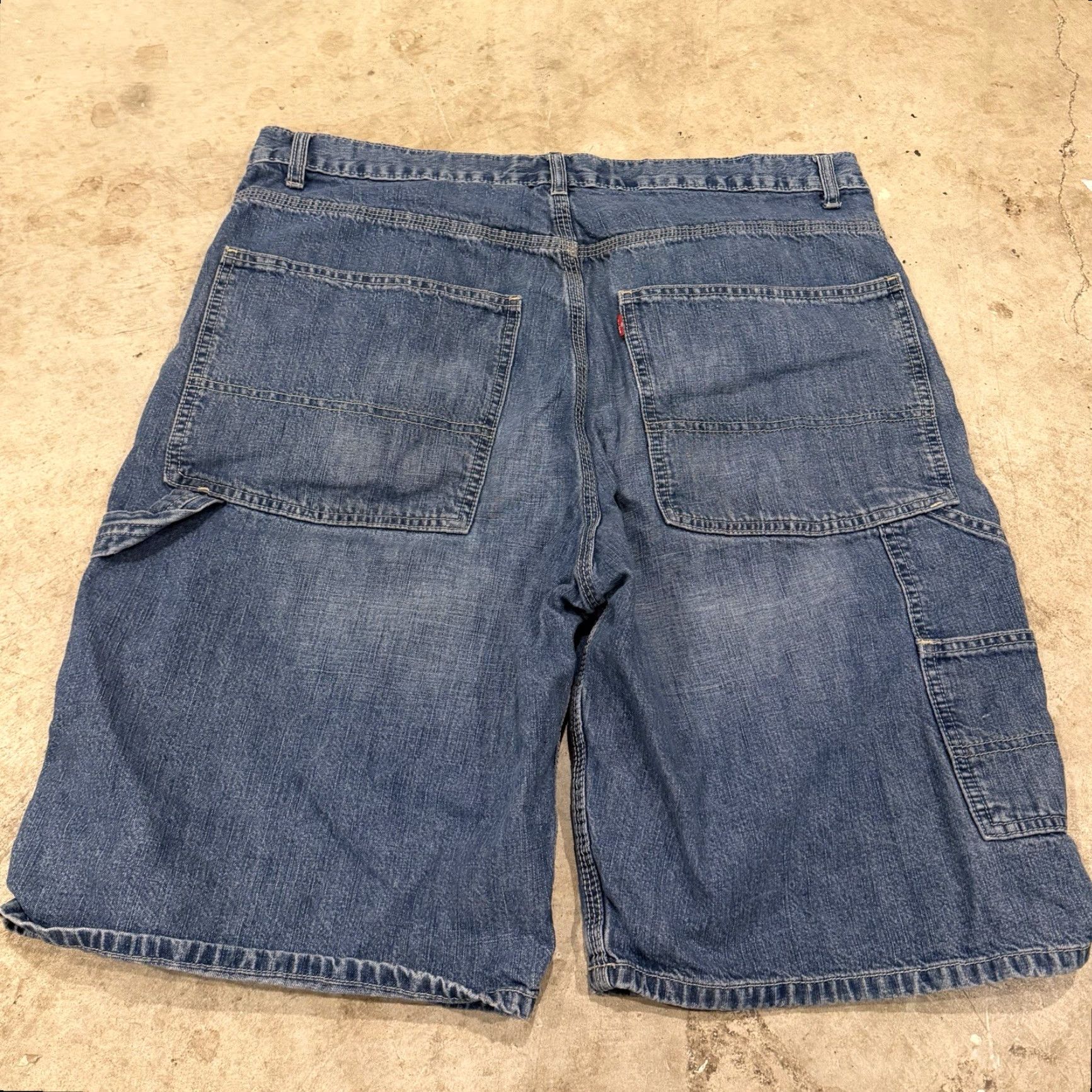 Levi's VINTAGE Levis Carpenter Denim Shorts Mens W38 Blue Dark Wash Y2K Jort Skater Size US 38 / EU 54 - 2 Thumbnail