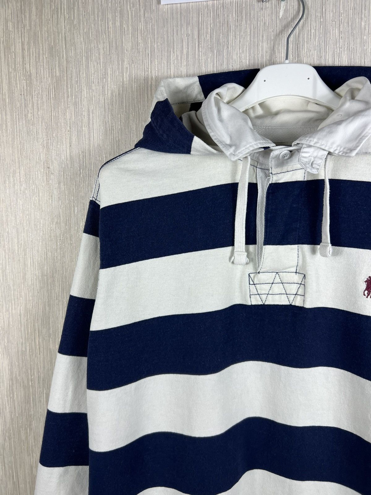 Polo Ralph Lauren Vintage 90s Polo Ralph Lauren striped golf hoodie chest logo Size US XL / EU 56 / 4 - 4 Thumbnail