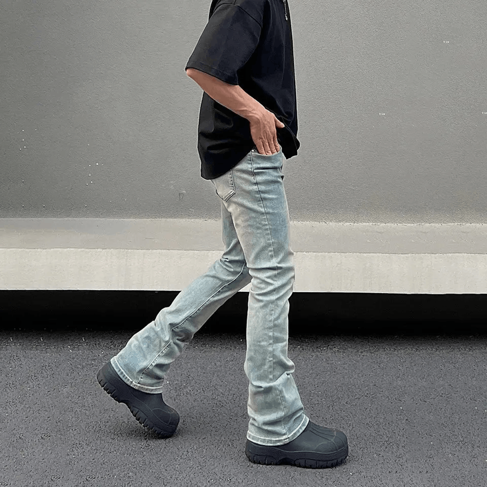 Japanese Brand × Vintage Skinny Jeans Plain Vintage Flared Trousers Y2k Pockets y2k Size US 28 / EU 44 - 3 Thumbnail